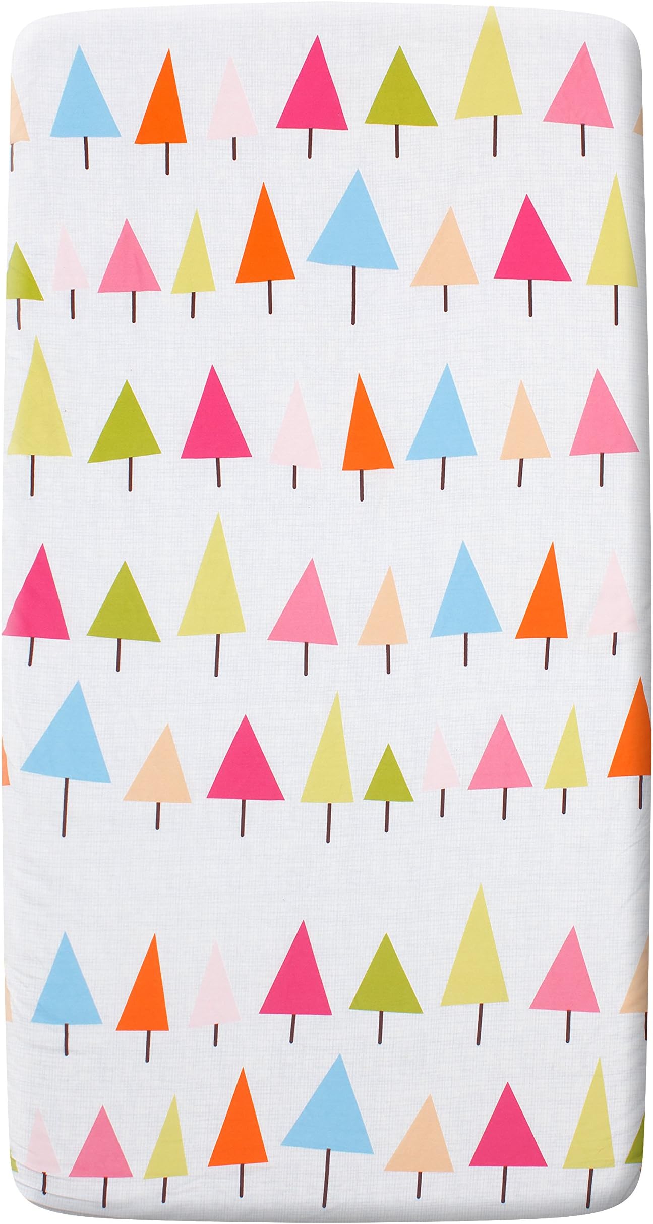 Muslin Tree 100% Cotton Crib Fitted Sheet + Tote Pack, 26"x 51", Umbrellas, Multi/ White, Environmental Cartoon Print, Breathable Comfortable and Durable - Top Quality for Girls Boys, Infants Toddlers