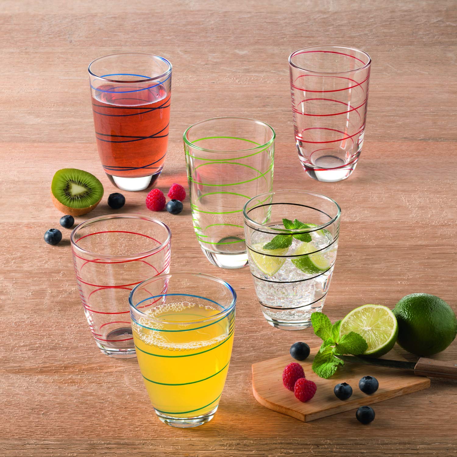 Montana LD - Set di 6 bicchieri da long drink, bicchieri per acqua, bicchieri, succhi