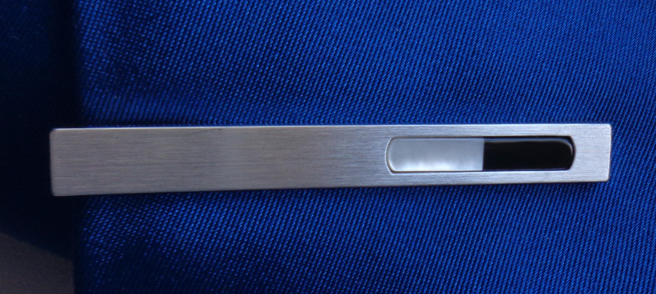 Krawattenschieber 925er Silber Krawattennadel matt + Perlmutt + Acryl ca. 6,6 cm lang m. i. Germany + schwarzer Exklusivbox