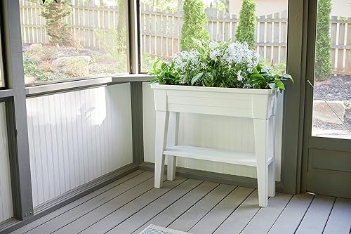 Miniatura 5 de Southern Patio Maceta elevada con estante de almacenamiento para cultivar flores, hierbas, verduras y frutas, capacidad de 40 cuartos de galón