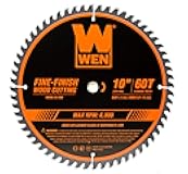 WEN BL1060 10-Inch 60-Tooth Fine-Finish Professional Woodworking Saw Blade for Miter Saws and Table Saws, Silver,Pack of one