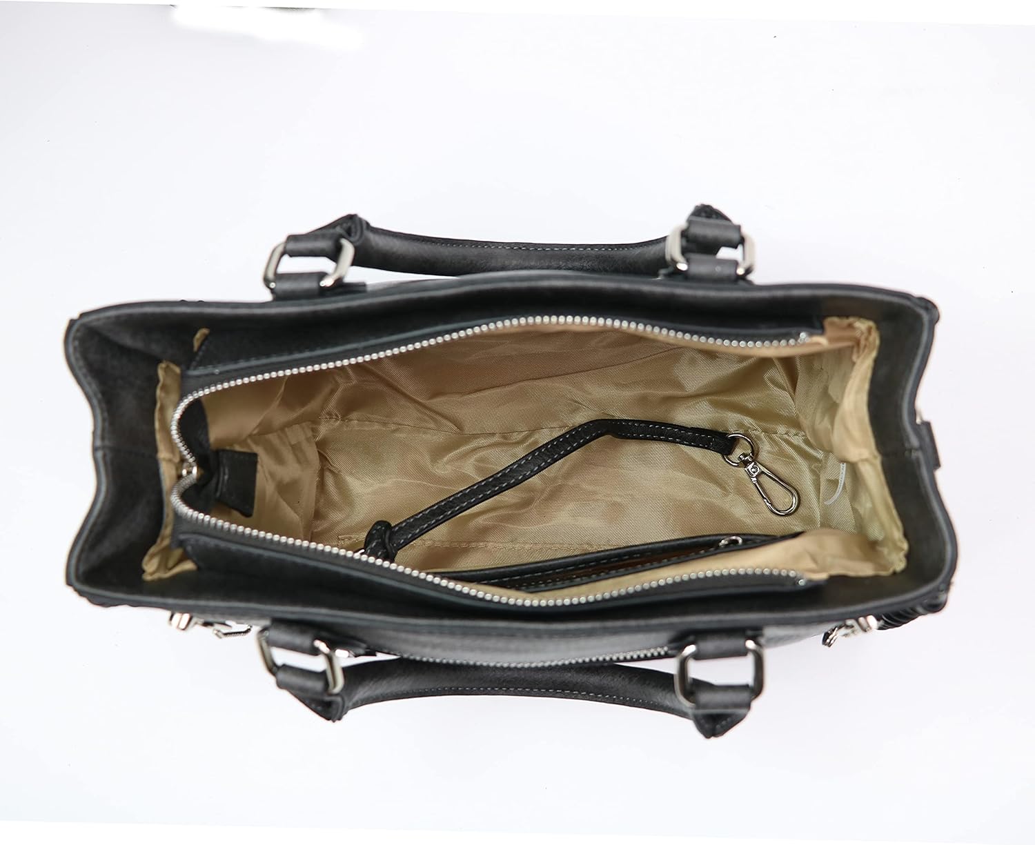 Lady Conceal Laced Ann Satchel Concealed Carry Purse Locking Zipper CCW Handbag for Women with Universal Holster