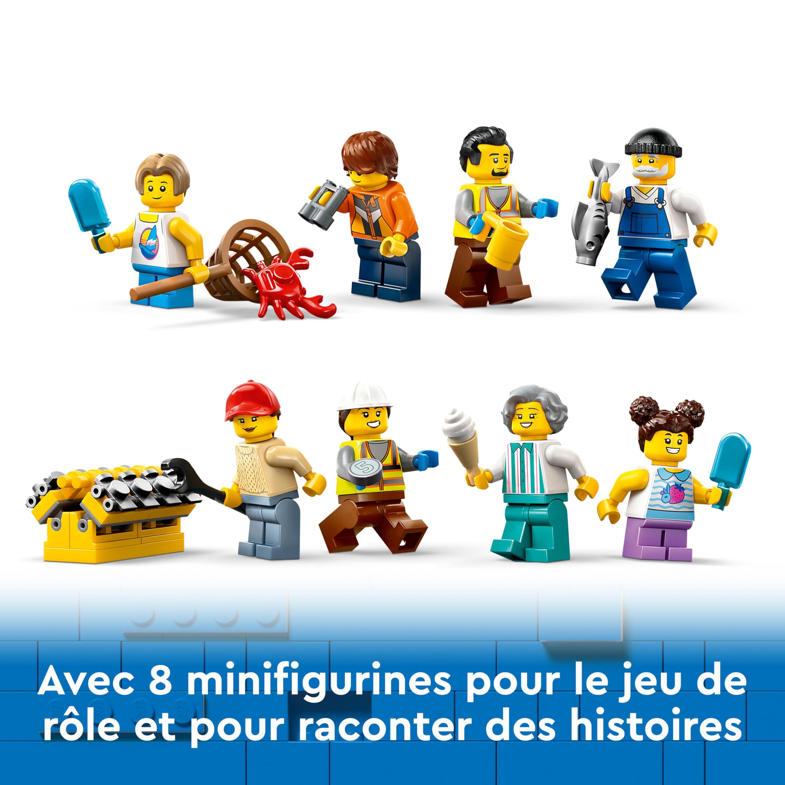 LEGO City Le Port et Le Navire Marchand - Jouet de Construction pour Garçons et Filles à Partir de 8 Ans - Idée de Cadeau pour Enfants - Grue à Containers et Bateau avec 8 Minifigurines 60422