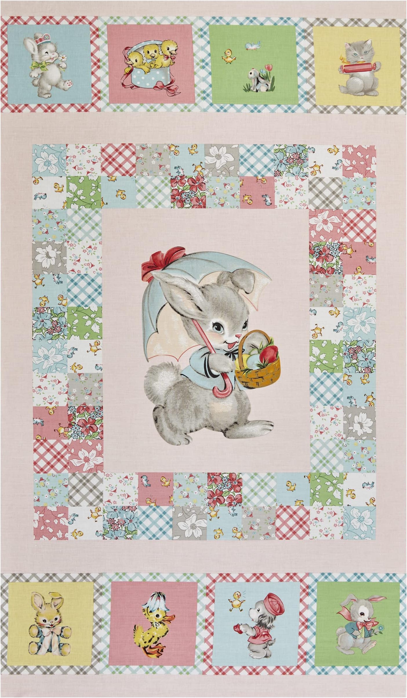 Riley Blake Easter Parade 24" Panel Multi, Fabric by The Yard