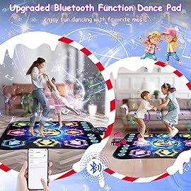 2025 Upgraded Dance Mat Toys for 3-12 Year Old Kids, Electronic Dance Pad with Light-up 8-Button Wireless Bluetooth, Music Dance with 27 Game Levels, Christmas Birthday Toy Gifts for Girls Boys