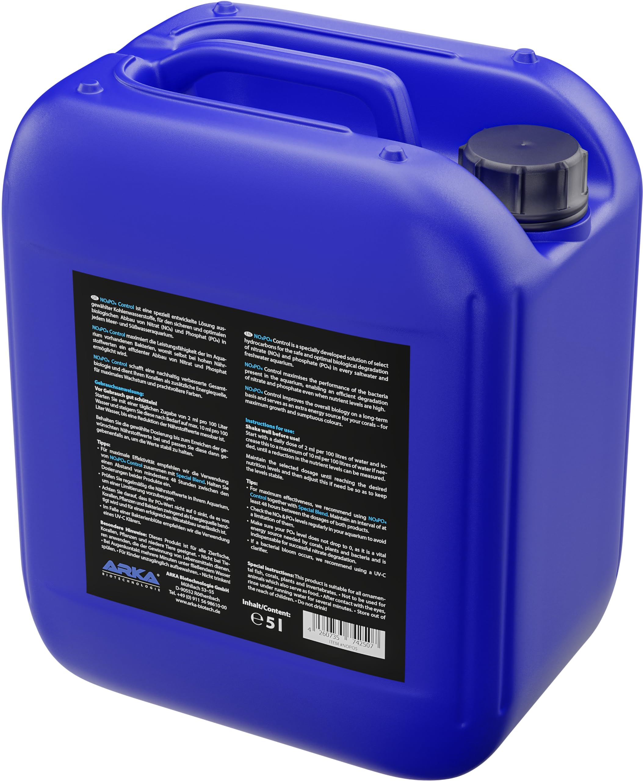 Nitrate & Phosphate Remover Aquarium, ARKA NOPO Control 5000 ml, biologically reduces NO3 & PO4 via bacteria activation - Image 2