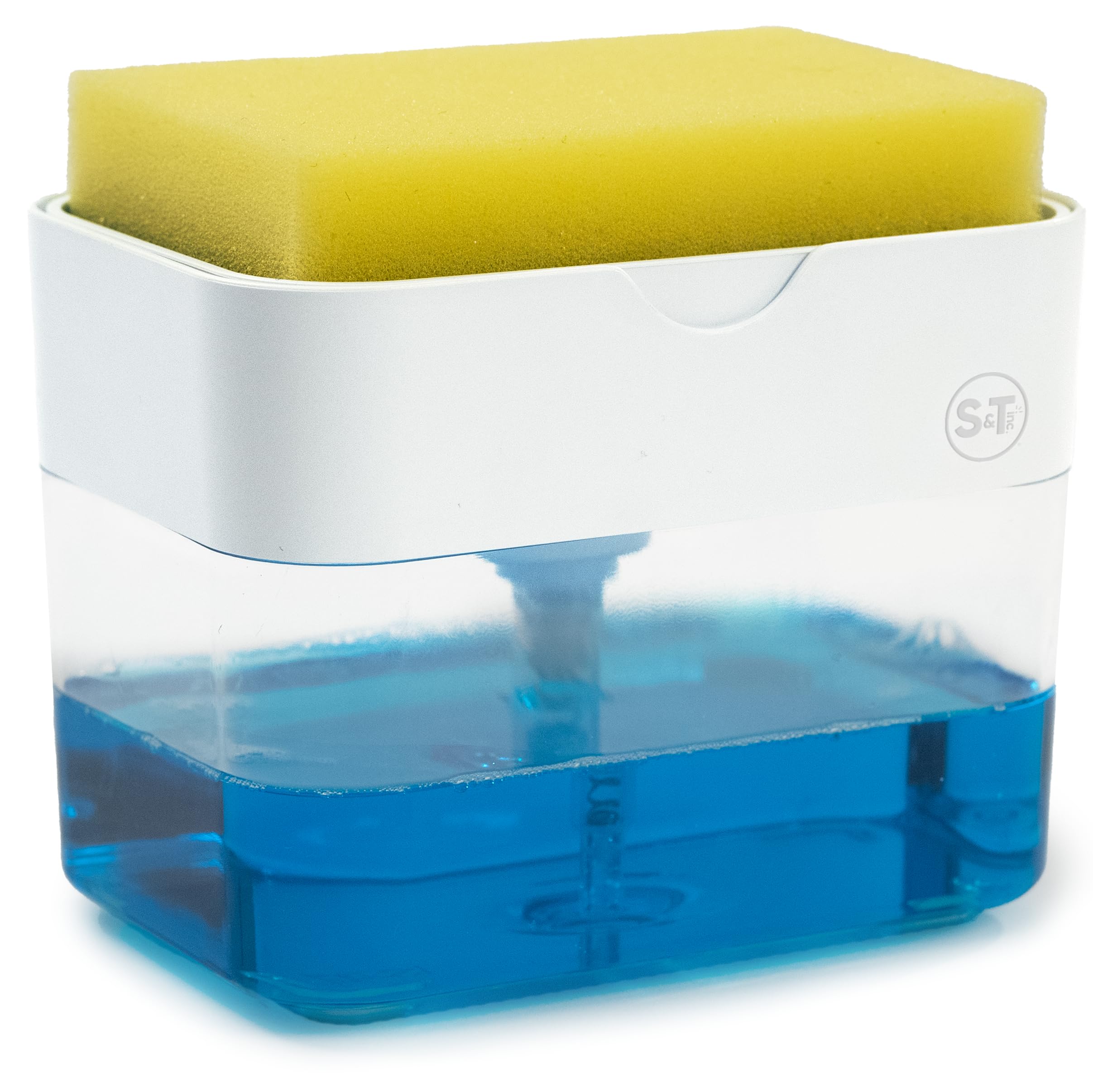 S&T INC. Dish Soap Dispenser and Sponge Holder for Kitchen Sink with Enhanced Features, Sponge Included, 13 Ounces, Matte White (B08RRWW6GR) Amazon Price History, Amazon Price Tracker