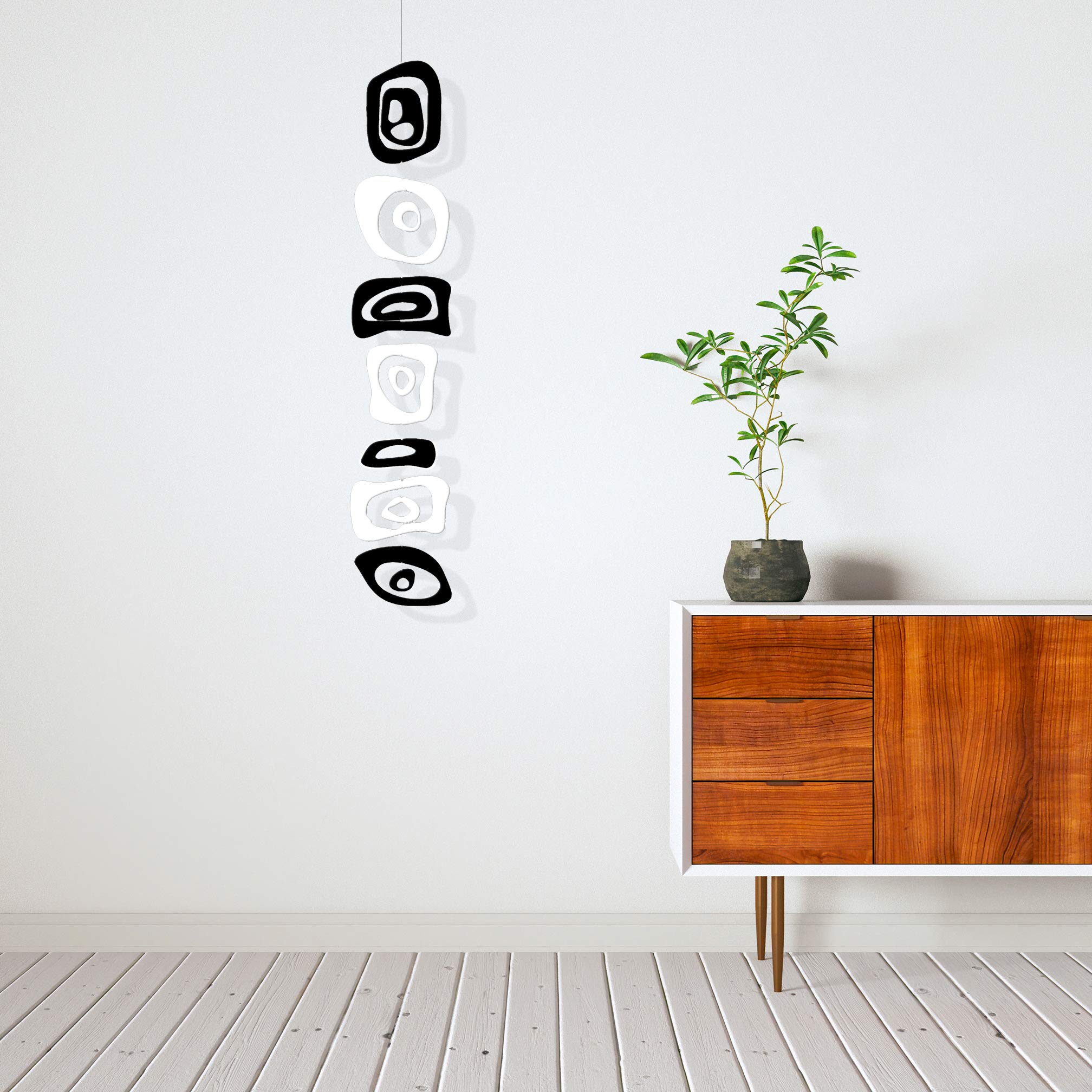 Far Out Mod Retro-A-GoGo Hanging Art Mobile 9”x48” - Groovy Mid Century Modern Style Home Decoration - Impressive Gift Idea - Home, Office, and Your Work from Home Office Decor!