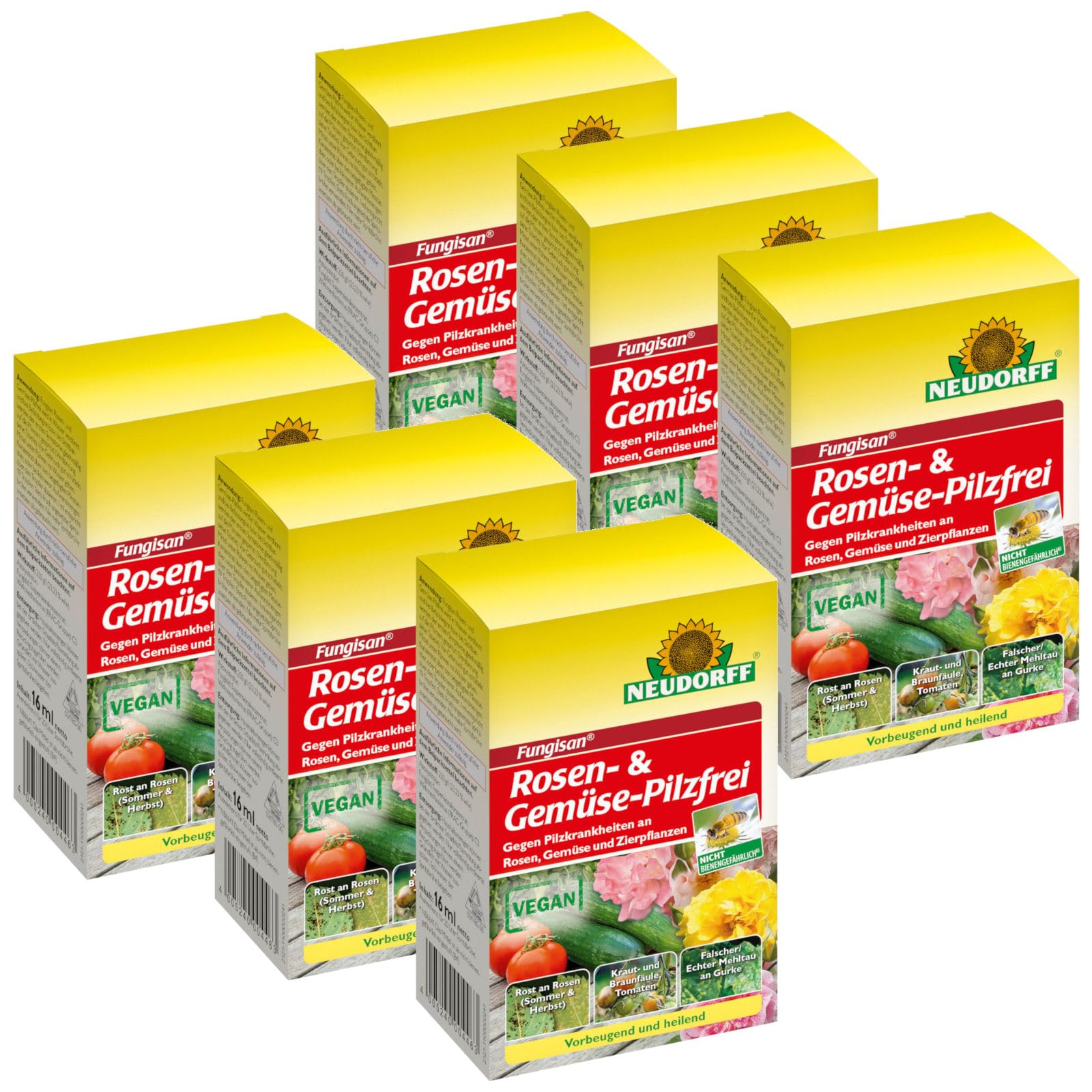 6 x 16 ml Neudorff Fungisan Rosen- und Gemüse-Pilzfrei