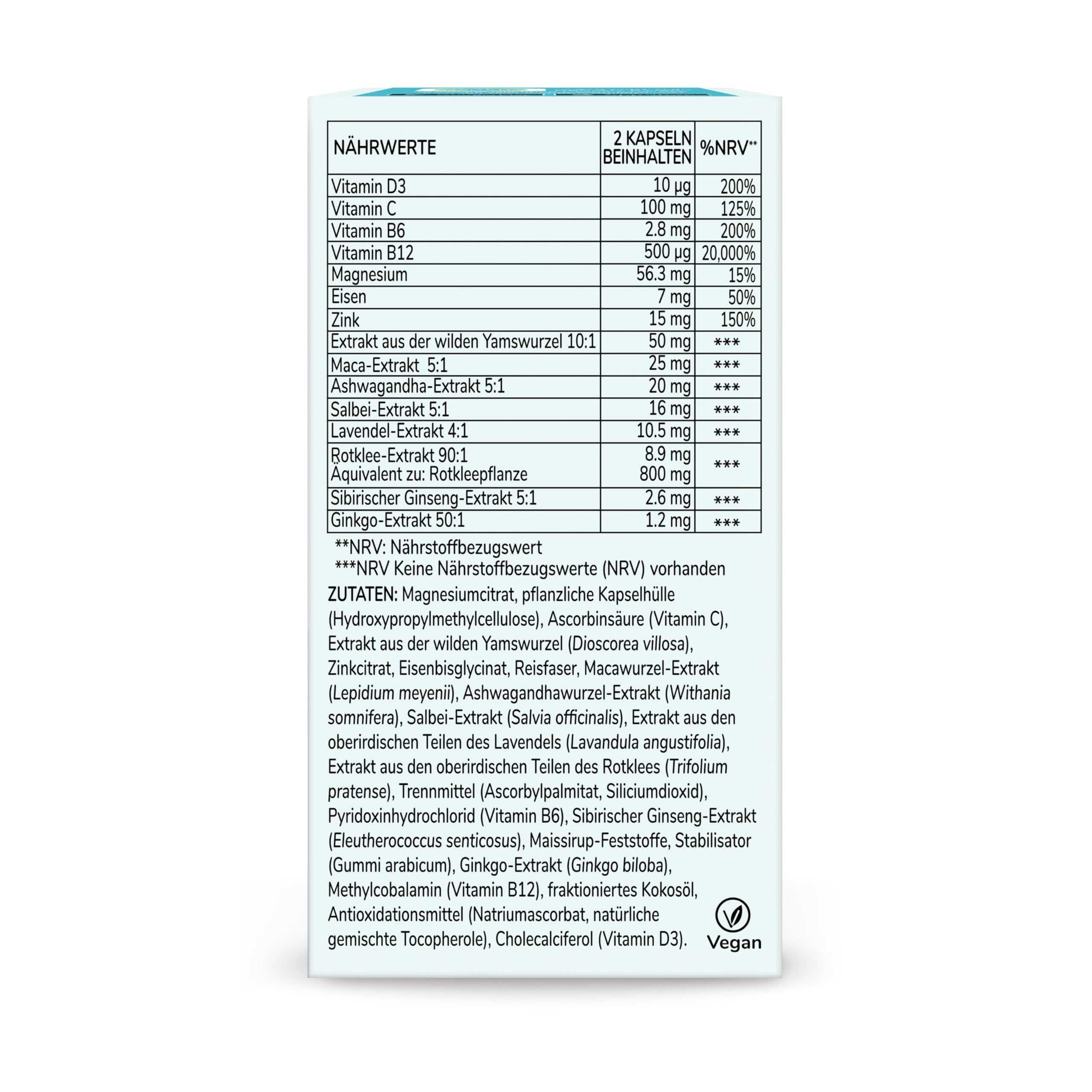 Health & Her Perimenopause - mit 800mg Rotklee, 500mg Yamswurzel, Eisen, Vitamin D3, B6 und B12, Maca-Extrakt für eine bessere Hormonbalance in den frühen Wechseljahren - Menopause 60 Kapseln