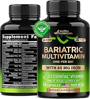 Bariatric Multivitamin - 45 mg Iron Supplements - Made in USA - for Women & Men - All-in-One, 21 Essential Vitamins - Gast...