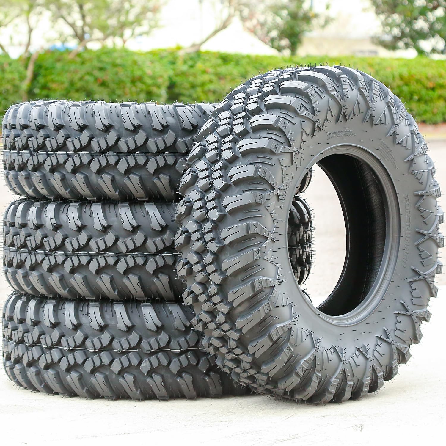 Set of 4 (FOUR) Forerunner Aurora A/T ATV UTV All-Terrain Off-Road Radial Tires-30x10.00R14 30x10R14 30x10x14 79J Load Range 8 Ply BSW Black Side Wall