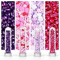 Vista 15 de Gránulos de Halloween para decoración de pasteles, gránulos de perlas negras y rojas con murciélagos negros y dulces de globo ocular, perfectos