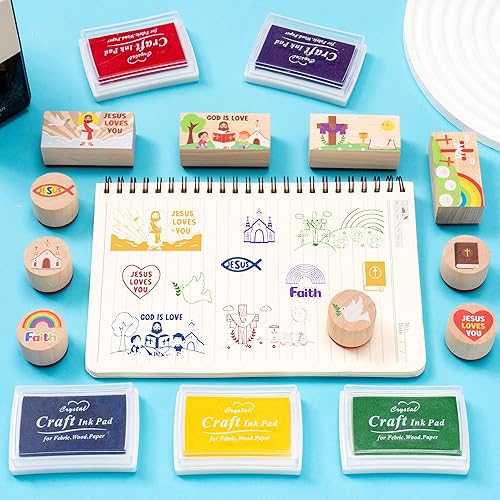 Miniatura 10 de CUweipeng 15 piezas de sellos de goma de madera de otoño, sellos de tarjetas de manualidades, almohadillas de goma de calabaza, juego de