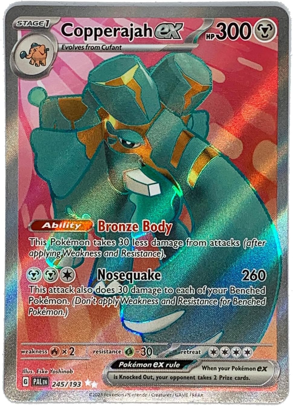 Pokemon - Copperajah ex - 245/193 - Paldea Evolved - Full Art Ultra Rare Card