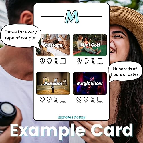 Miniatura 6 de HahaHome Tarjetas de citas alfabéticas, Ideas únicas para una cita nocturna, Juegos para parejas para noches divertidas y románticas de citas, para