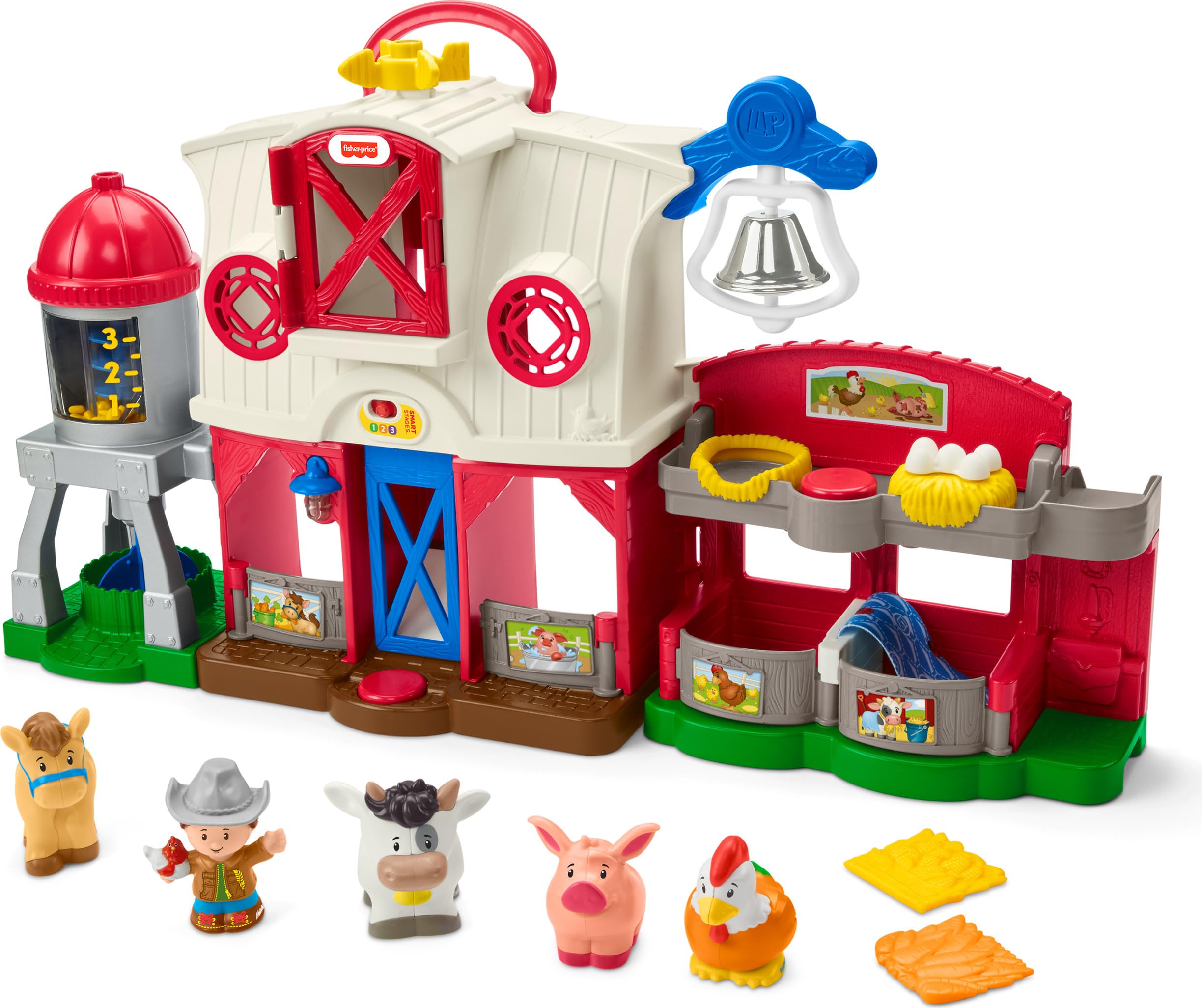 Fisher-Price Little Kid Toddler Learning Toy Animal Care Farm Interactive Playset with Smart Stage for Ages 1+