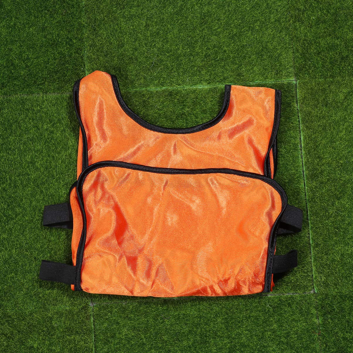 MUSISALY 6Pcs Orange Breathable Soccer Training Vests Lightweight Pinnies for Football Practice Comfortable Jerseys for Youth Sports Activities