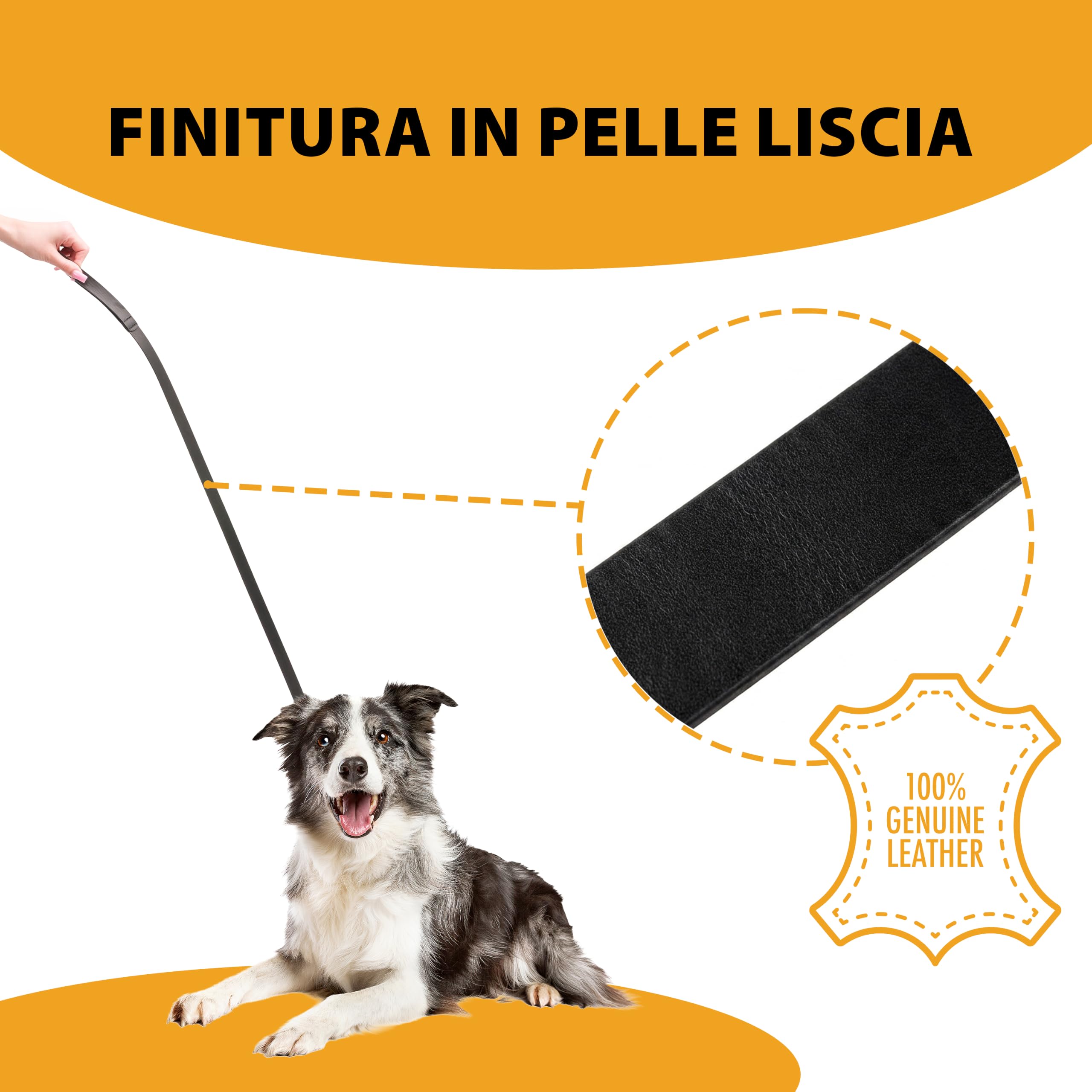 Ferplast Guinzaglio vera pelle cane cani nero cuoio naturale FERPLAST