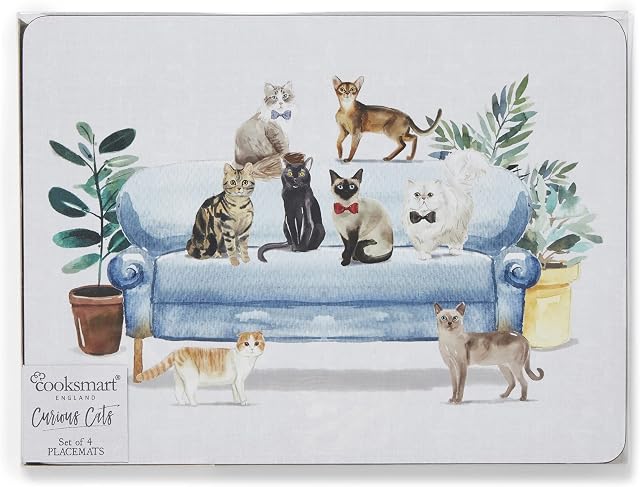 Curious Cats Set of 4 Placemats