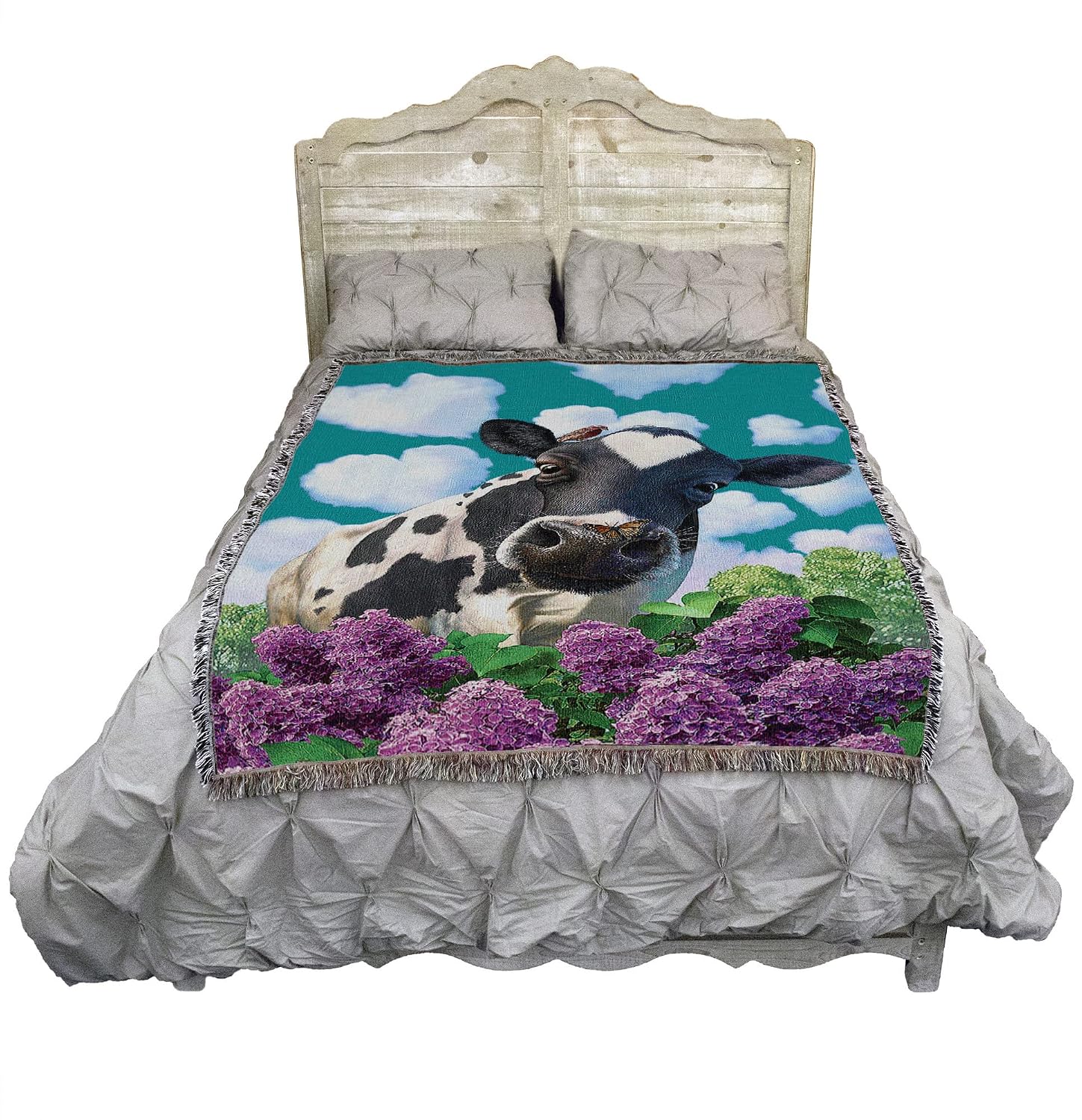Pure Country Weavers Bovinity Blanket by Jerry LoFaro - Farm Cow Gift Cute Funny Gift Tapestry Throw Woven from Cotton - Made in the USA (72x54)