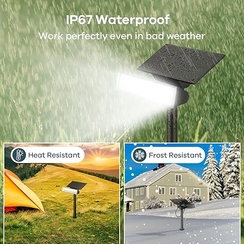 Miniatura 6 de Linkind Focos solares mejorados, 54 LED de luz diurna solar para exteriores, IP67 impermeable, luces solares para jardín, camino, patio, árbol,