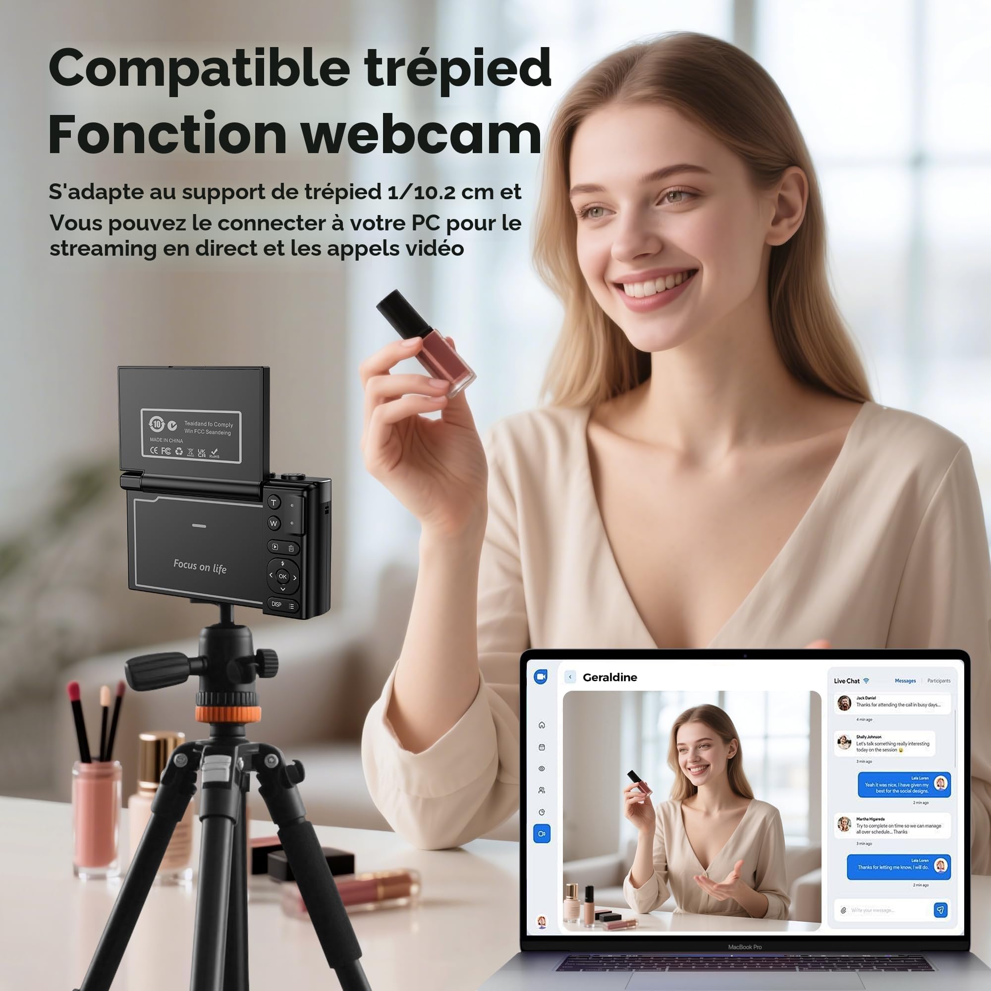 Appareil Photo Numérique 4K Digital: 64MP Appareils Numérique avec Écran Rabattable 180° - Camera pour Vlog avec Carte 32GB - pour Adolescents Débutants Adultes Enfant Noir YYZA9