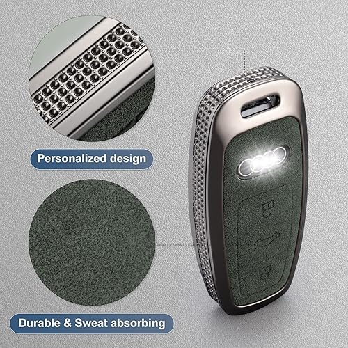 Miniatura 4 de YO&YOYE Compatible con funda para llavero Audi, Model2-verde