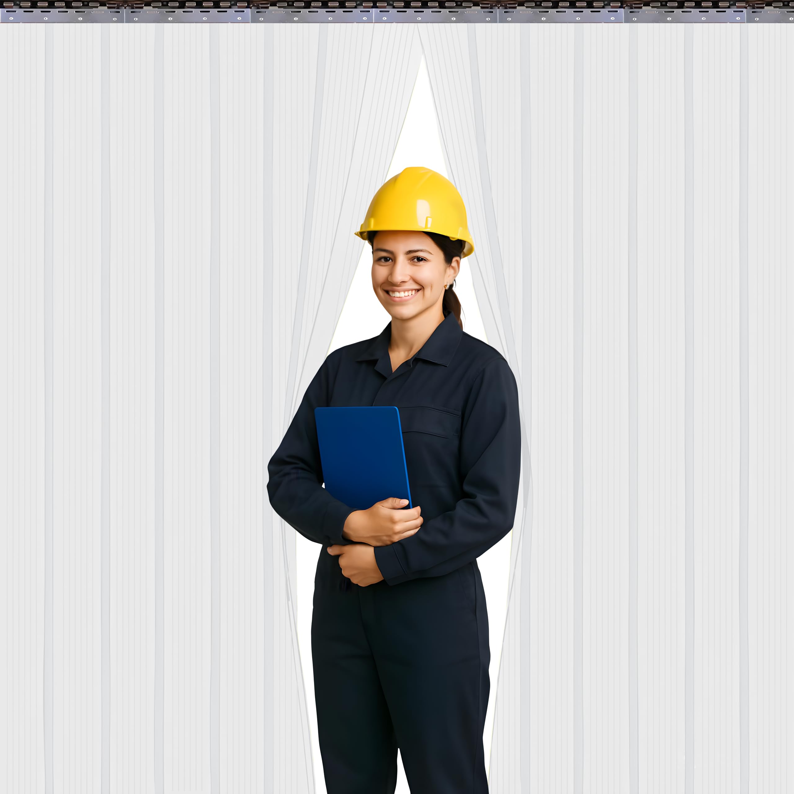 Ribbed PVC Strip Curtain Clear 48" Width x 84" Height Vinyl Door Strips for Warehouse, Freezer, and Garage, Anti-Scratch &amp; Temperature Resistant Plastic Strip Curtain for Door AP1474