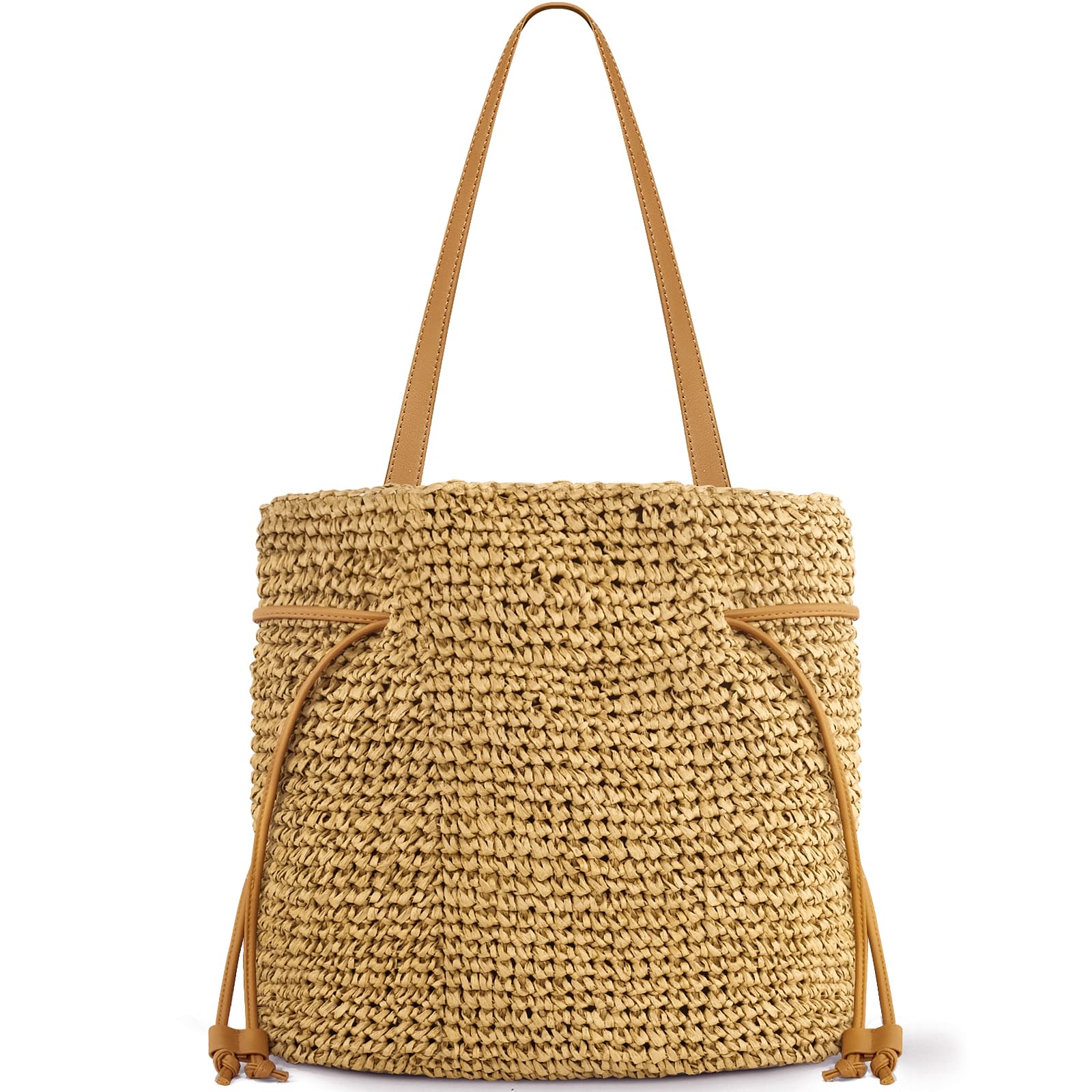 NEWROGENG Hand Woven Straw Purses for Women 2025, Adjustable Large Beach Bag Summer Beach Tote Shoulder Bag for Vacation