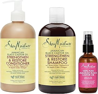 Sponsored Ad - SheaMoisture Strengthen and Restore Shampoo, Conditioner and Head-To-Toe Restoration Body Care Oil for Dry ...