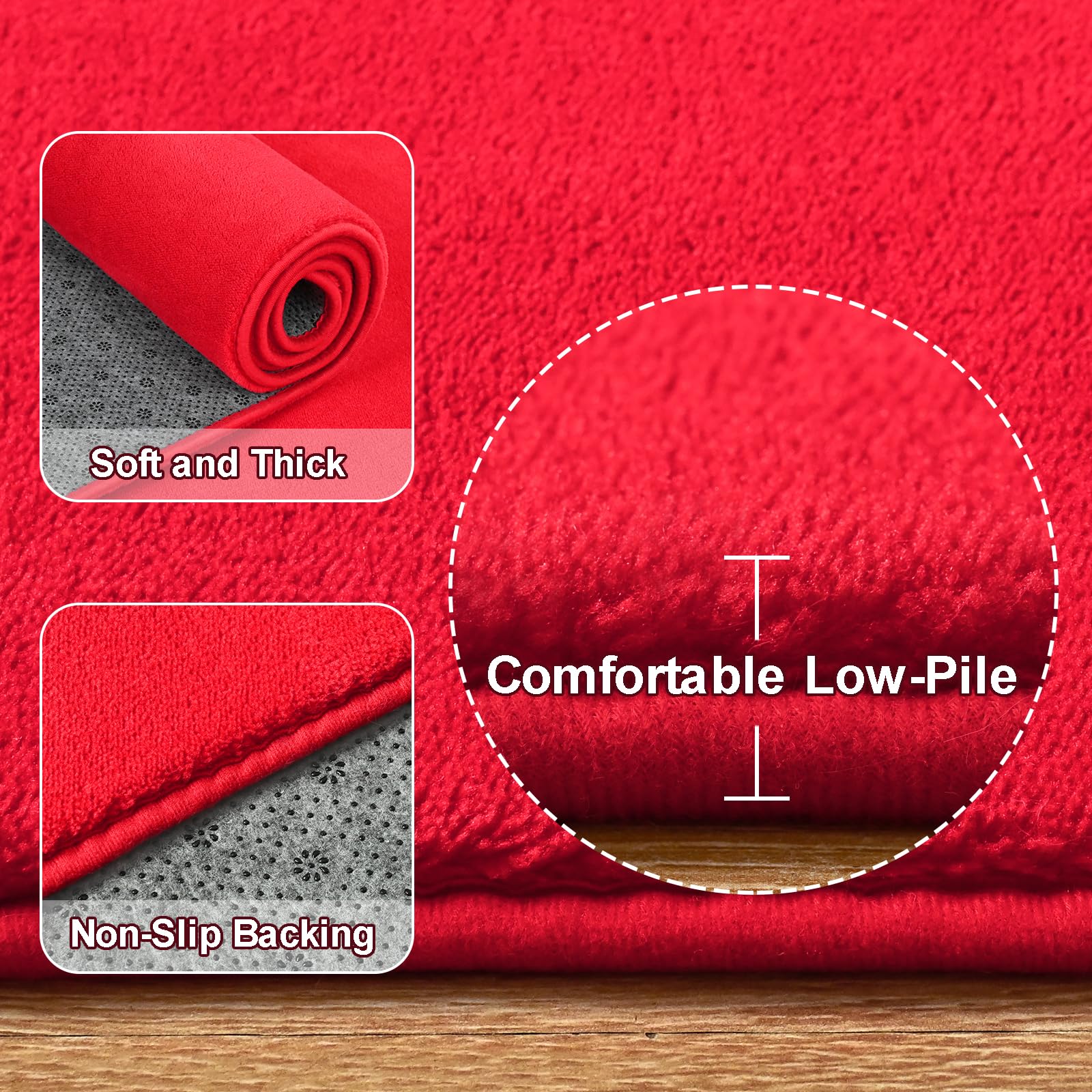Red Area Rugs for 2026: 5 Smart Picks 1 Amearea Modern Area Rugs for Bedroom Living Room, 4x6 Red Memory Foam Rug — product photo