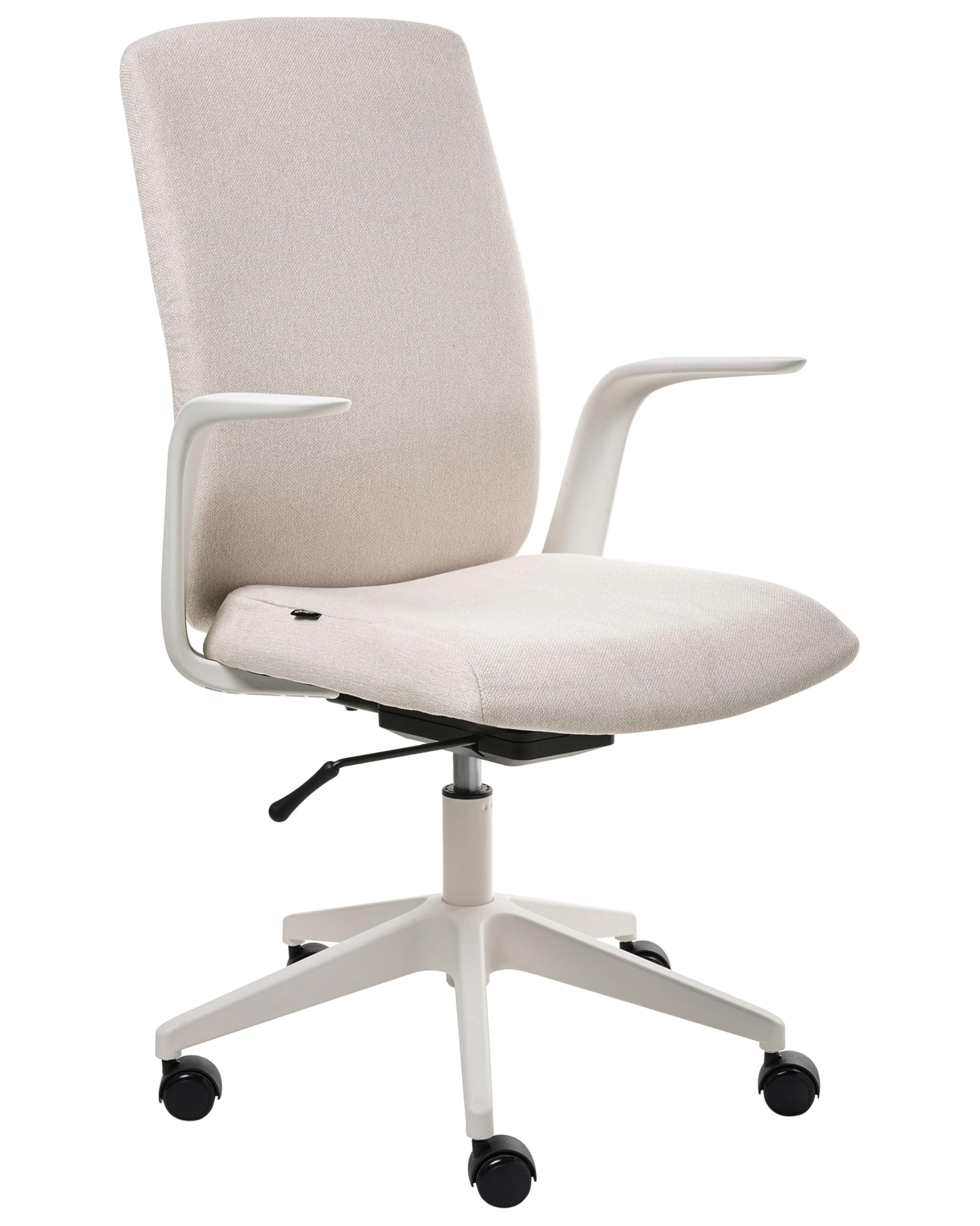 Silla de Oficina Funcional tapicerÃa de poliéster reposabrazos y reposacabezas Ajustables Ajuste Deslizante de la Altura del Asiento Base giratoria Respaldo reclinable Beige Captain