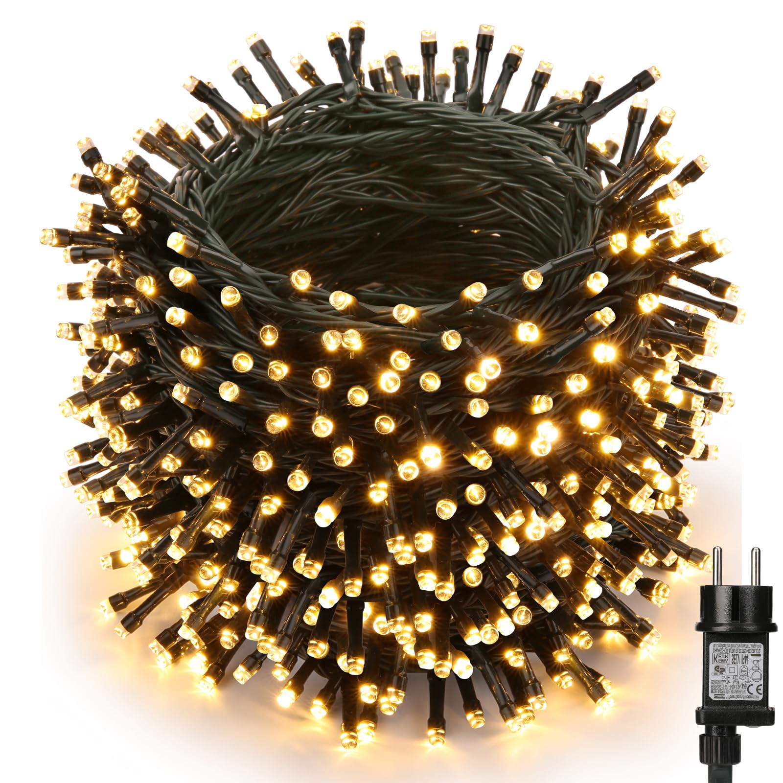 Joomer Weihnachtsbaum Lichterkette Außen Strombetrieben 80M 800LED Warmweiß | Lichterkette Weihnachten Aussen Timer, 8 Modi Wasserdicht Weihnachtsbeleuchtung Deko für Outdoor Innen Party Garten Hochzeit