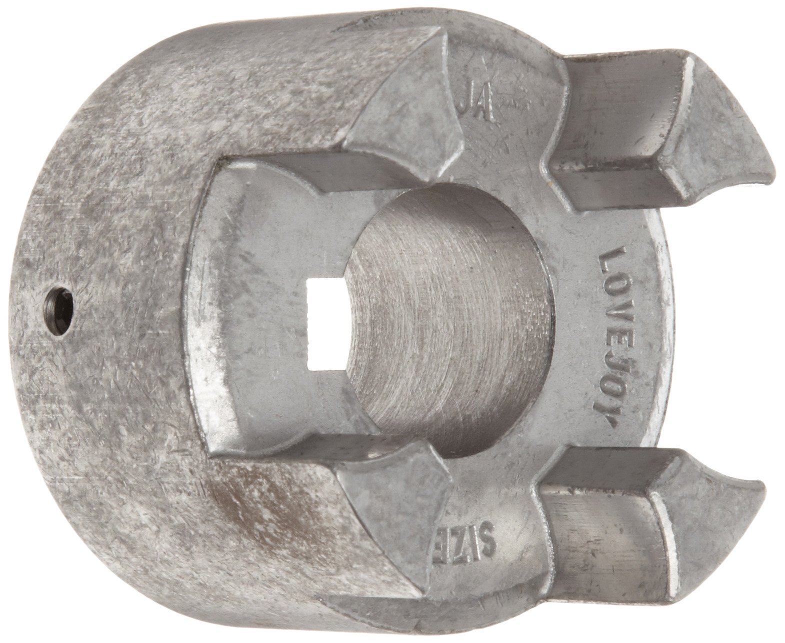 Lovejoy 61106 Size CJ 24/32B Curved Jaw Coupling Hub, Powdered Metal Steel, Metric, 28 mm Bore, 2.2'' OD, 3.07'' Overall Coupling Length, 8 mm x 3.3 mm Keyway