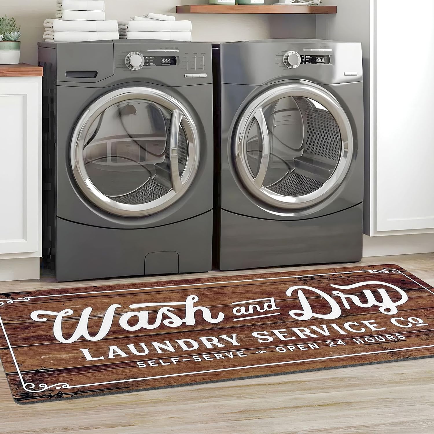 KOZYFLY Laundry Room Rug Runner 20″x60″ Non Slip Kitchen Rugs Washable Laundry Room Mat Waterproof Mudroom Floor Carpet Runner Farmhouse Decor, 1.7x5ft, Brown, Wash and Dry KOZYFLY Laundry Room Rug Runner 20″x60″ Non Slip Kitchen Rugs Washable Laundry Room Mat Waterproof Mudroom Floor Carpet Runner Farmhouse Decor, 1.7x5ft, Brown, Wash and Dry