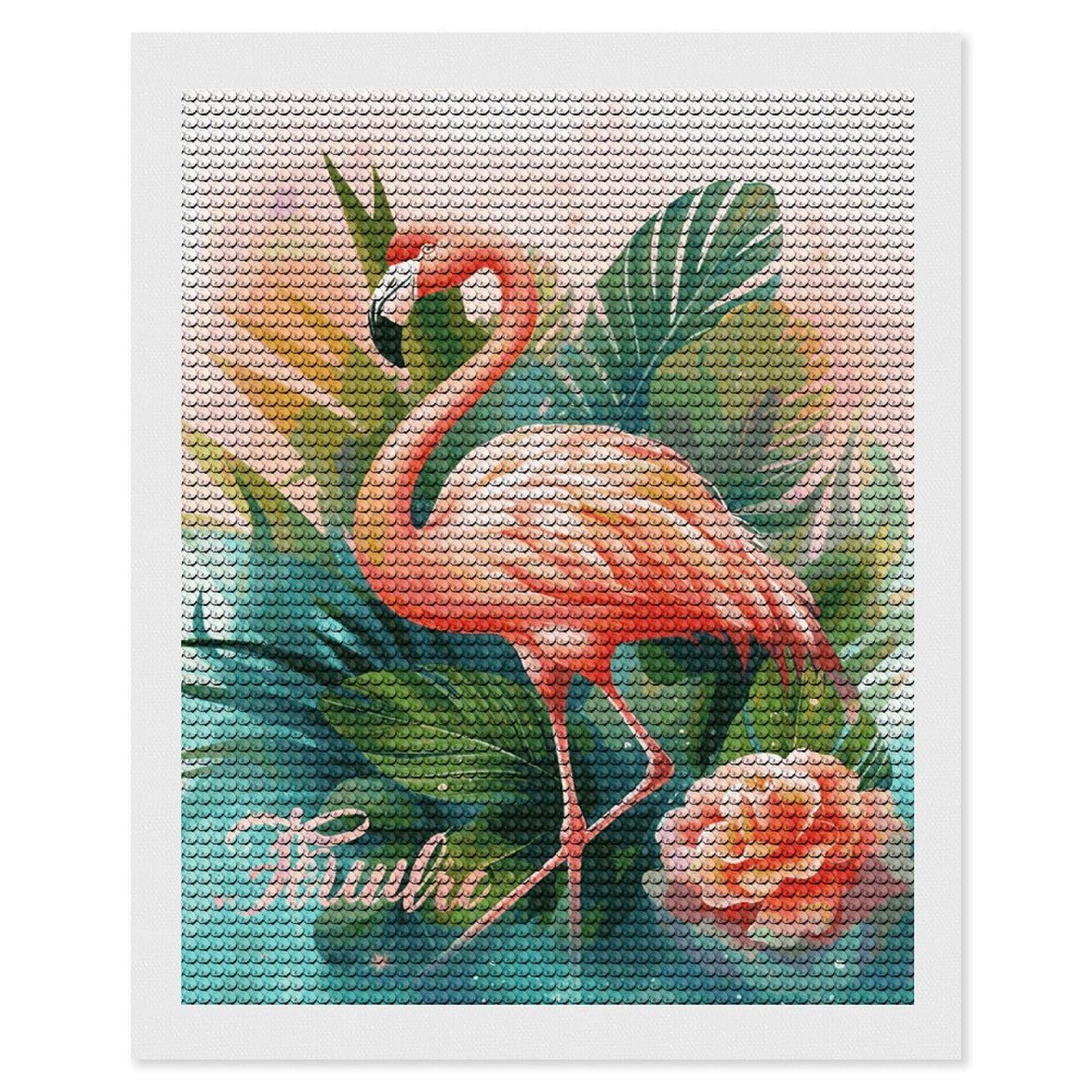 LDGSUPH Tropical Flamingo Diamond Painting Kits for Adults Paint with Diamond Pictures Art DIY Full Drill Diamond Dots Painting Personalized Diamond Photo for Home Wall Decor Gift 16"x20"
