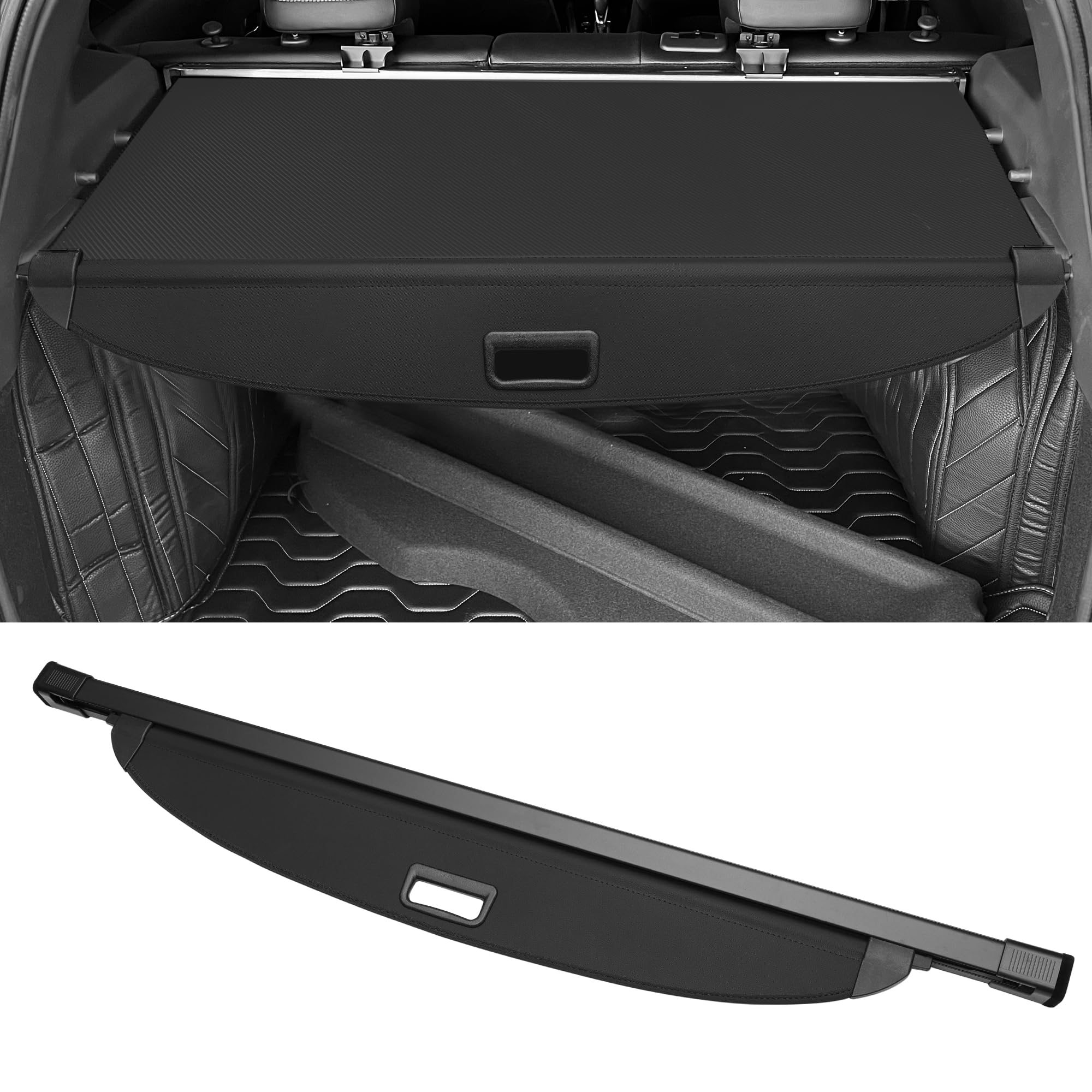 Motoforti Car Trunk Retractable Cargo Cover for Kia Sorento 2021-2024 5 Seater Rear Trunk Parcel Shelf Luggage Security Shield Shade, Canvas, Gloss Black