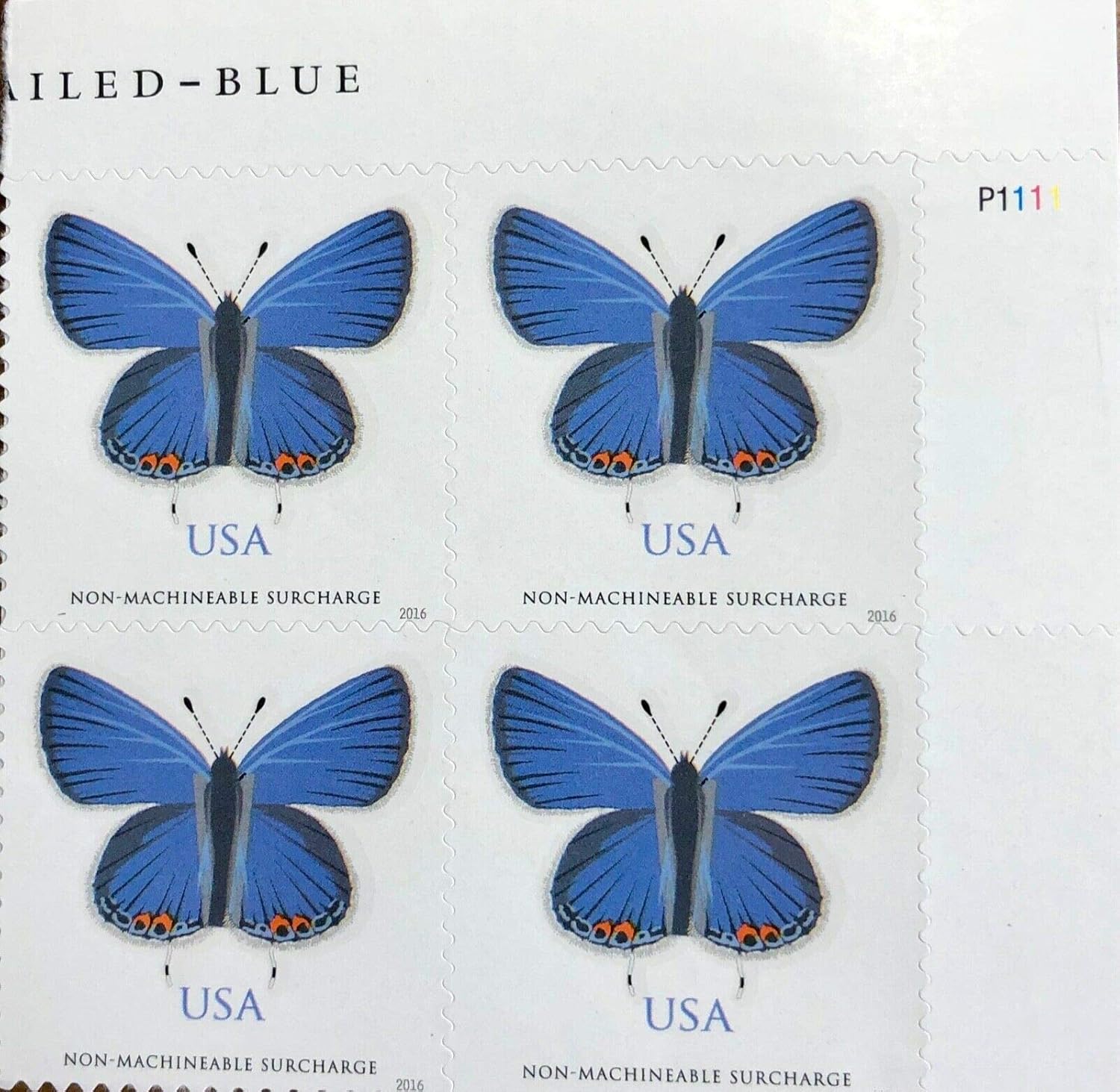 Eastern TailedBlue Block of Four Stamps (NonMachinable