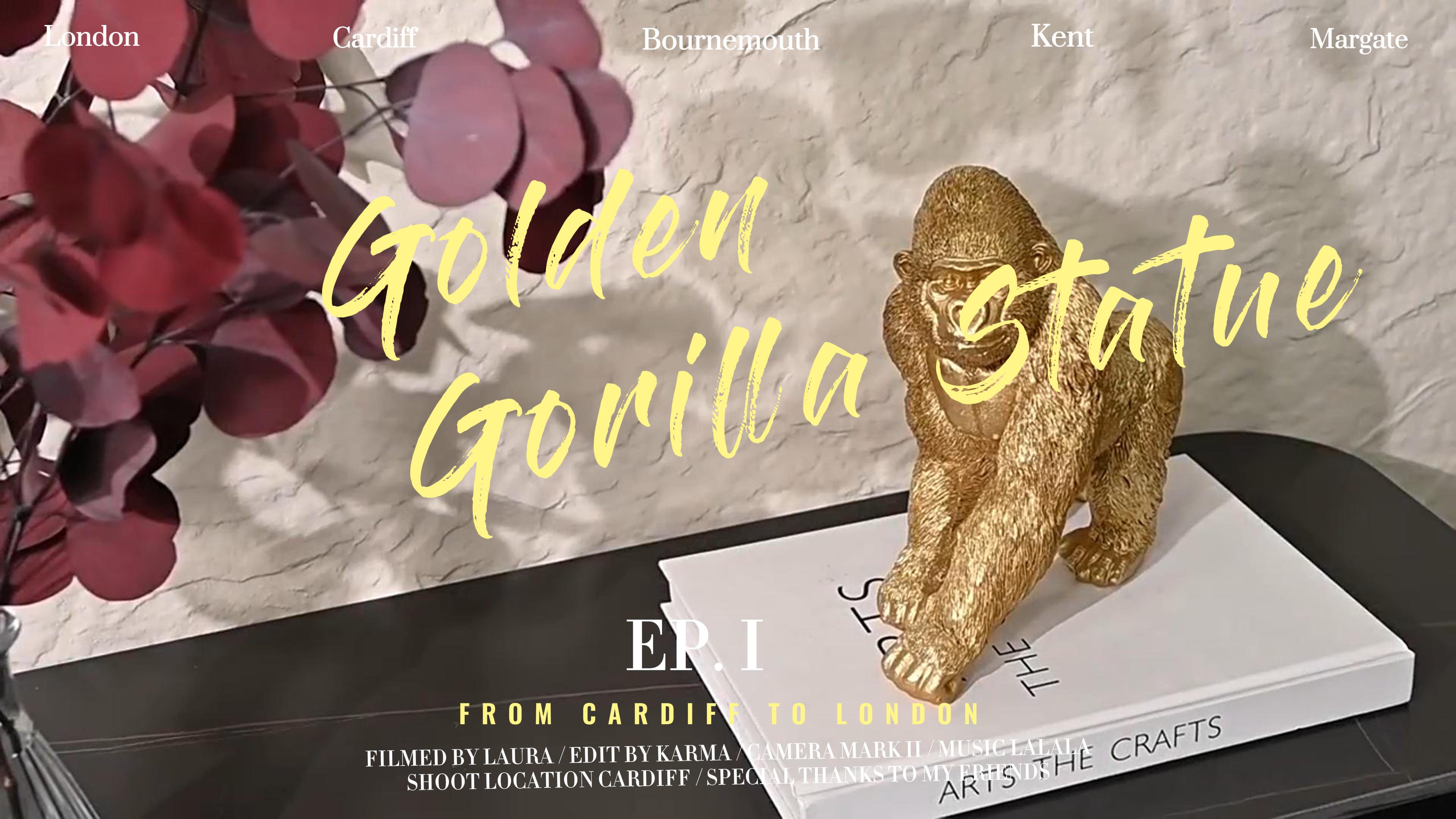 Estatua de Gorila Dorado de Resina de 8.3 pulgadas miniatura 7