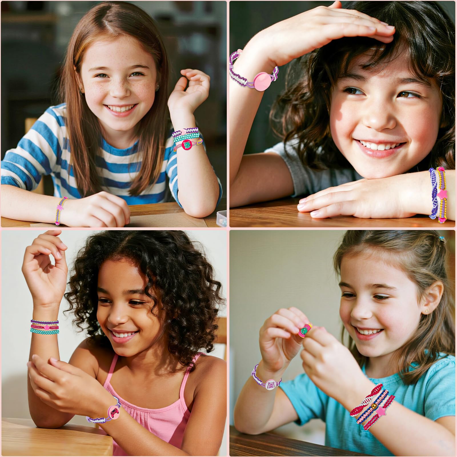 Cmiolacuna Kit de fabricación de pulseras de la amistad para niñas, caja de almacenamiento de 3 capas, pulseras de arte y manualidades, kit para hacer cuerdas de joyería de 8 a 12 años, el mejor