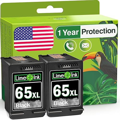 Miniatura 1 de Limeink Cartucho de tinta remanufacturado de repuesto para HP Ink 65 65XL para HP 65 Cartucho de tinta negra para cartuchos HP65 XL Cartucho 65xl