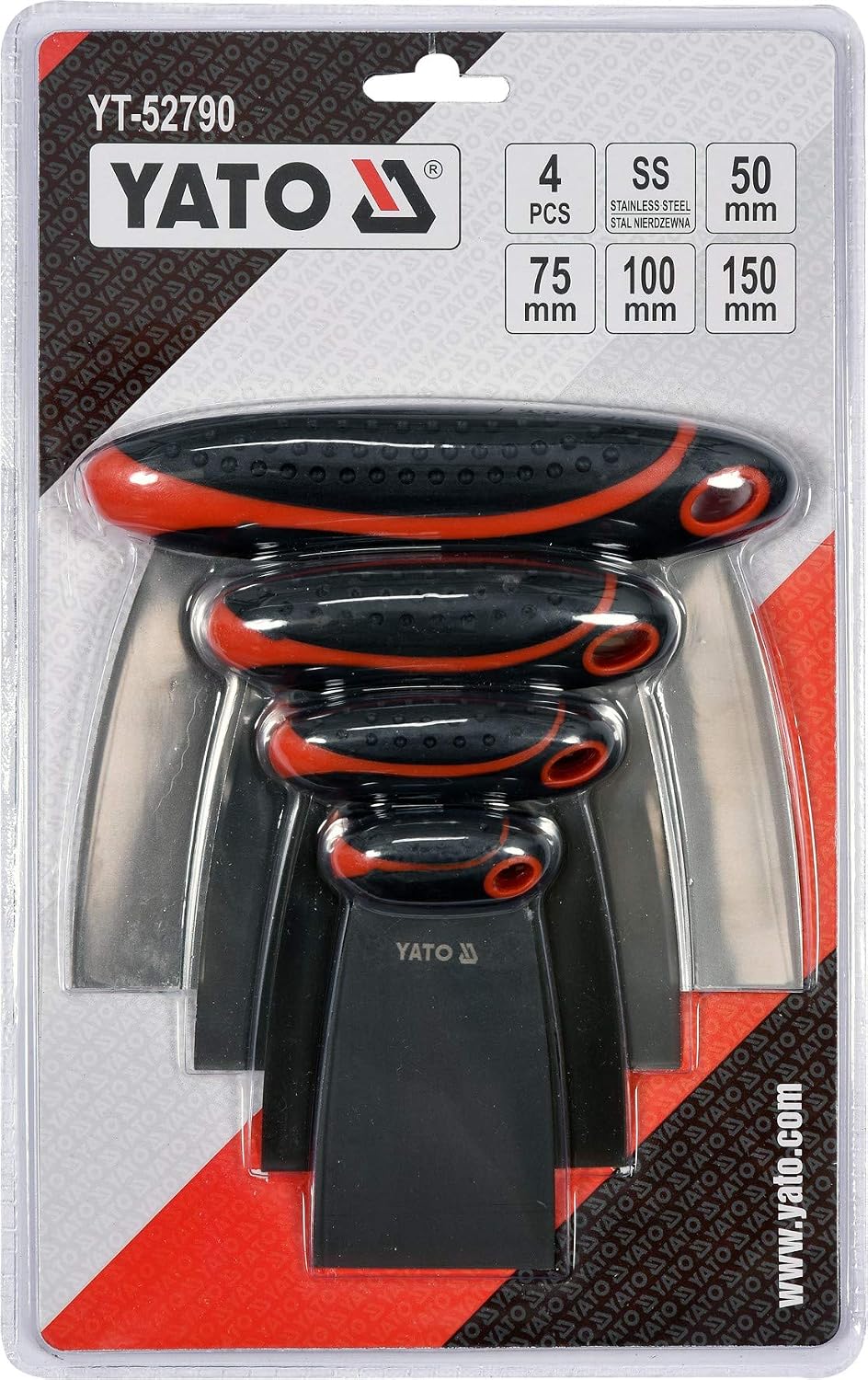 YATO Flexible Stainless Steel Filling Knife Set 4Pcs 50-150mm (YT-52790) - Image 4