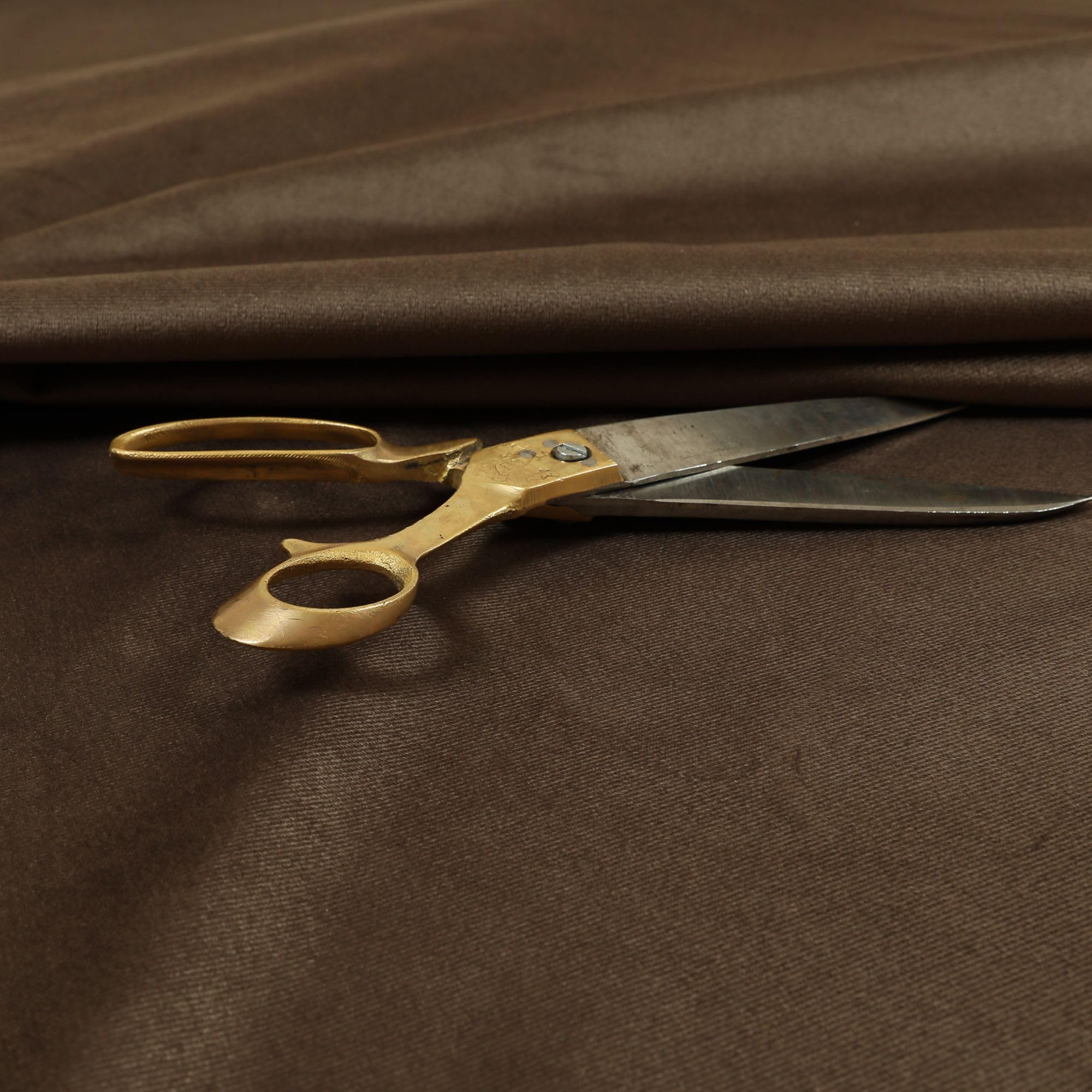 Redbrick Mill Fabrics Brown Soft Low Velour Velvet Upholstery Fabric,