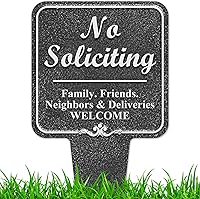 Vista 16 de Señal de No Solicitar para Casa, Señal de No Solicitar para Patio, 13"x13", Estacas Integradas Super Resistentes, Compuesto de Aluminio Libre