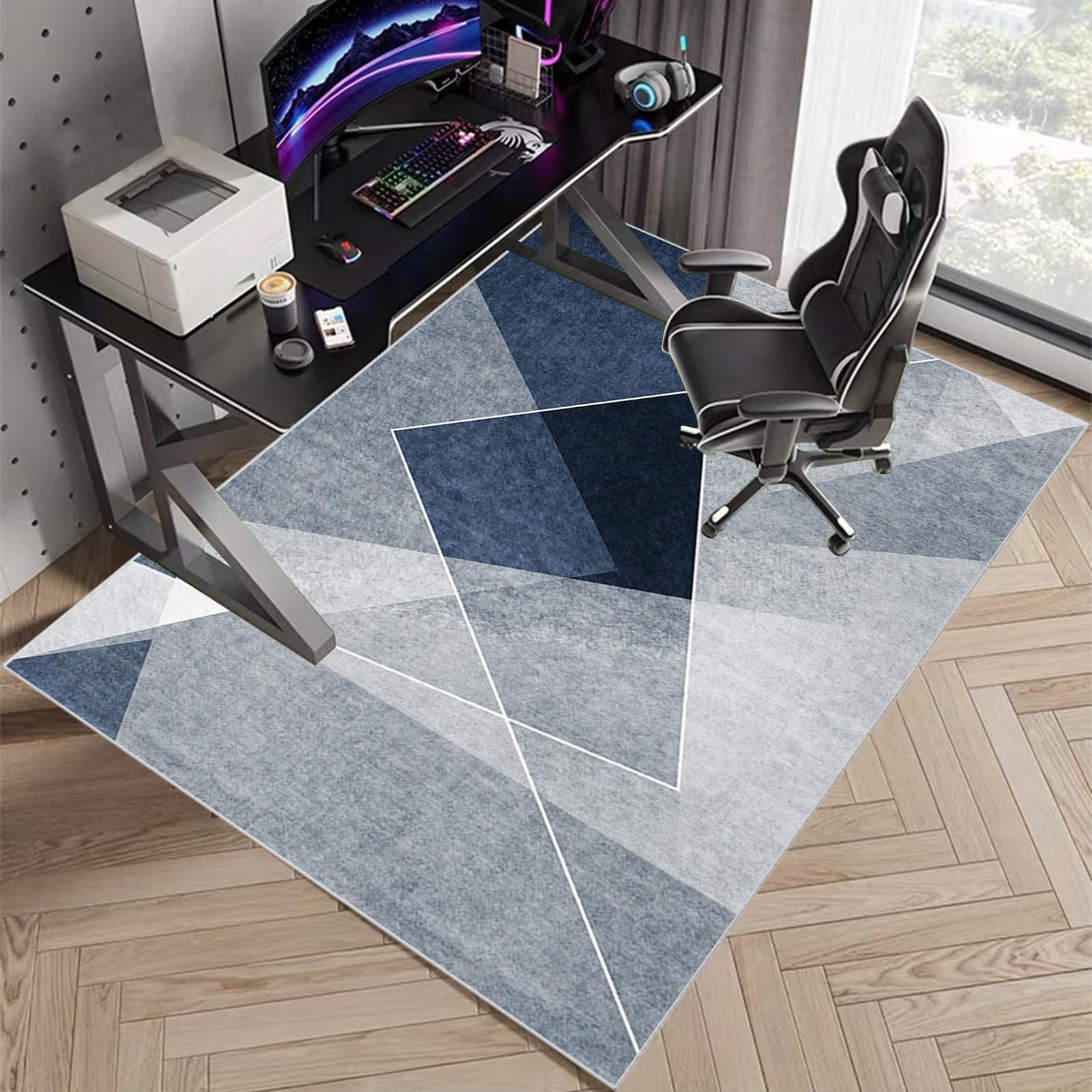 Alfombrilla Protectora Suelo para Silla de Oficina 130 x 150 cm, Tapete para Silla para Suelos Duros, Alfombra Silla Gaming Antideslizante, Alfombrilla Protección para Suelos Duros, Laminado, Parqué