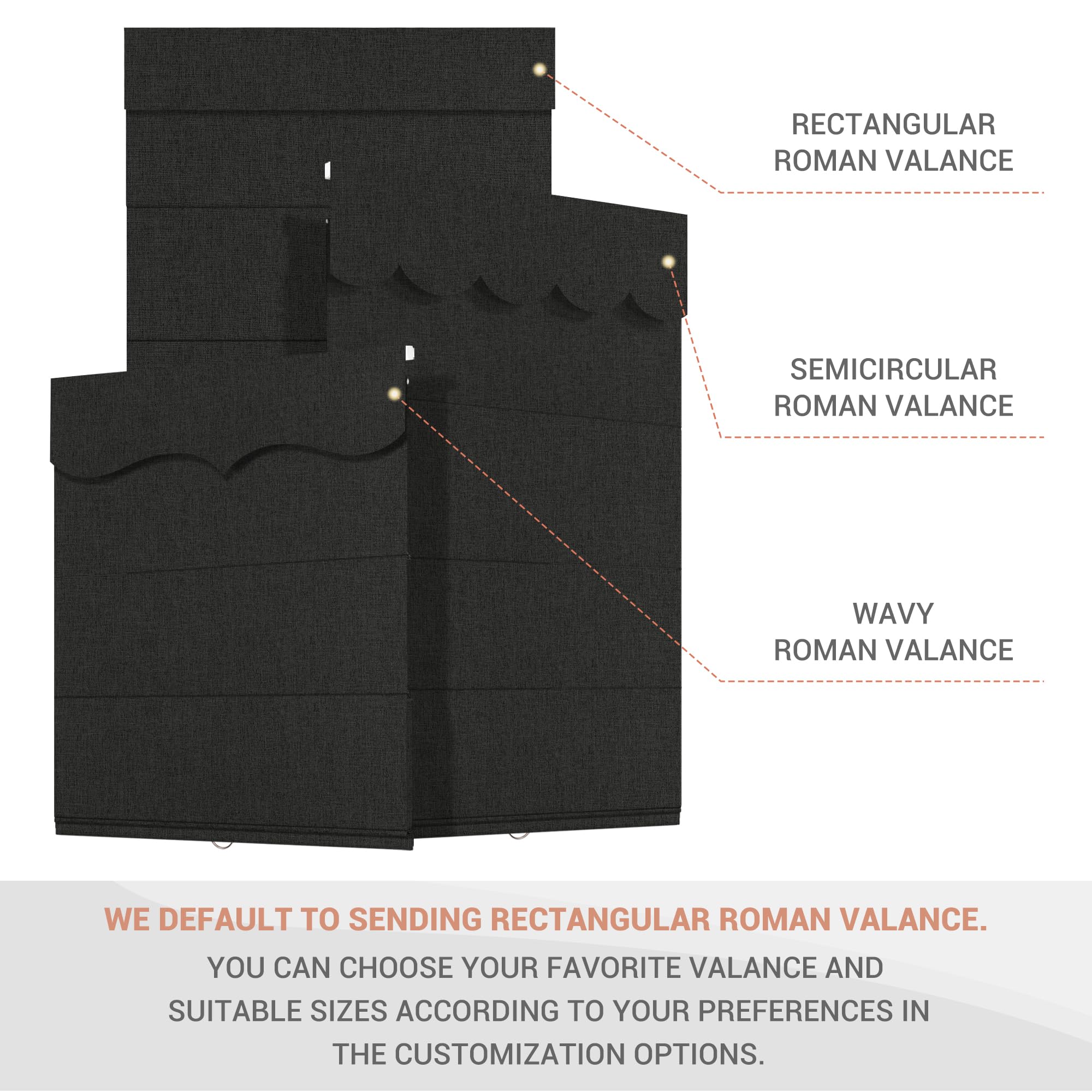 HOTSOON Top Down Bottom Up Roman Shades for Window,Cordless,Blackout Roman Window Shades,Room Darkening Fabric Thermal Insulation Custom Roman Blinds for Living Room Loft,Black Grey,36W x 39H