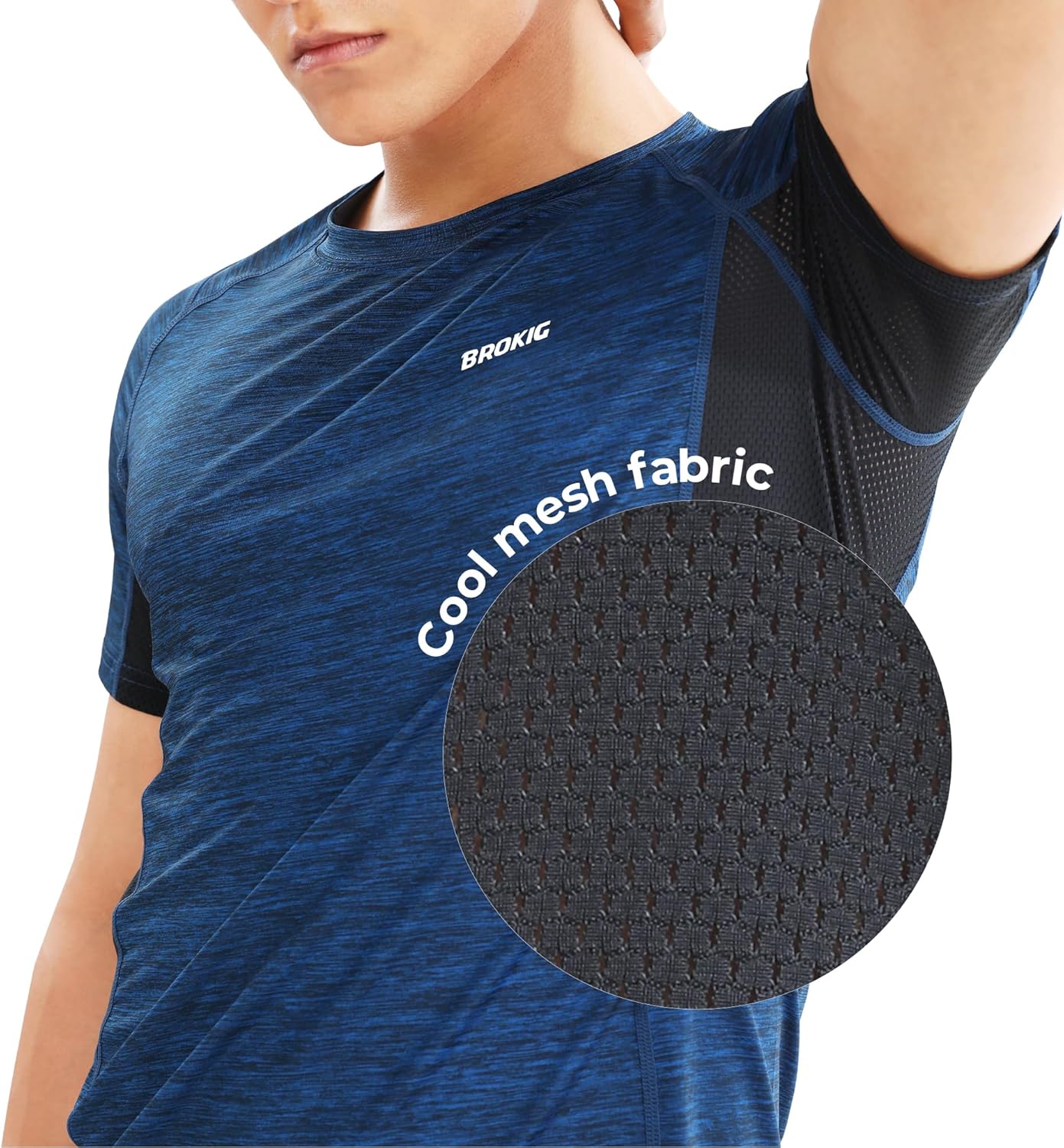 BROKIG Mens Lightweight Gym Workout Crew T-Shirt 2 Pack Athletic-Fit Comfortable Short Sleeve Shirts - Image 2