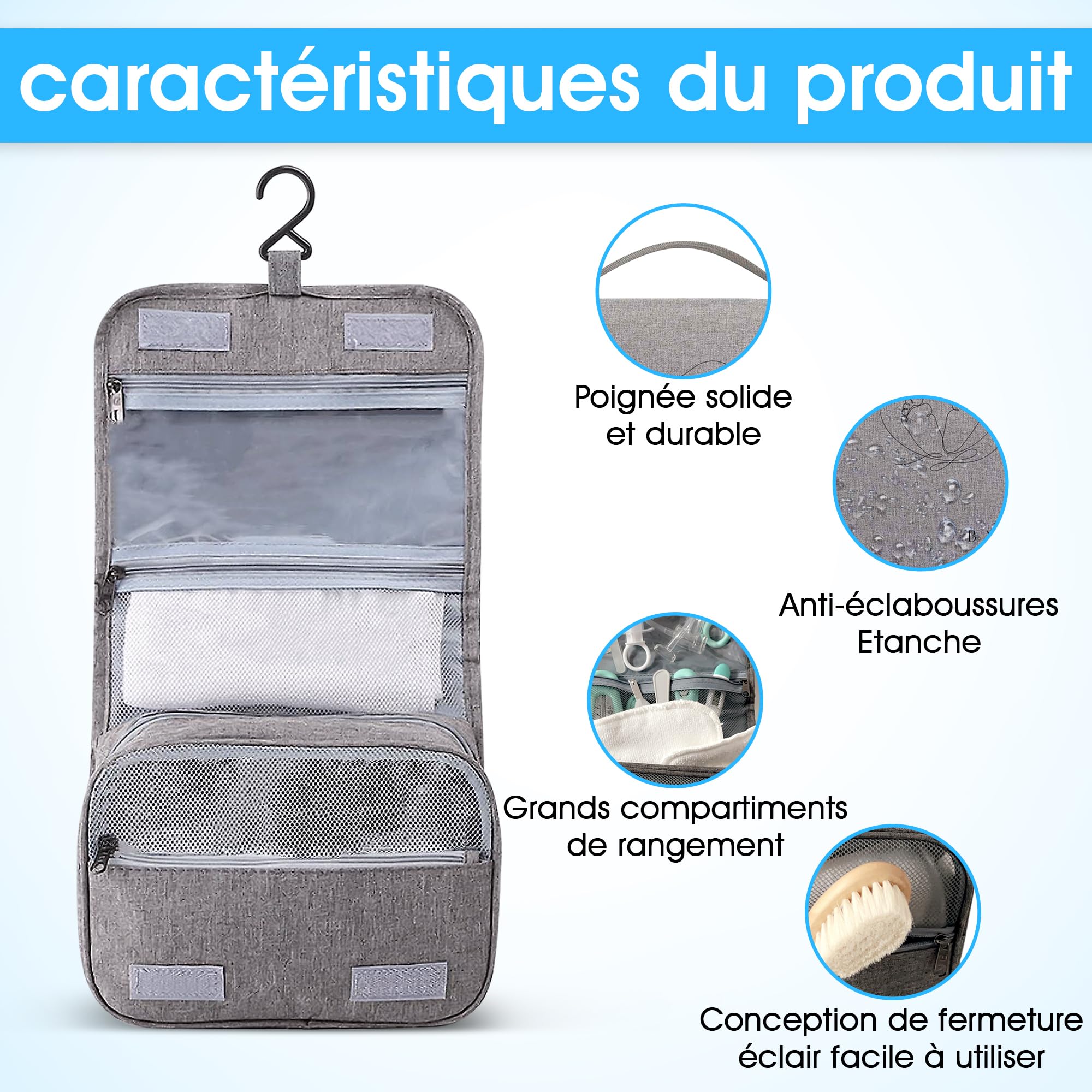 Trousse de Soin Bébé - Dés la naissance -Grand format, Kit Soin Bébé Naissance, 13 Articles Inclus: Débarbouillettes 100% Coton, Thermomètre de Bain, Brosse à Dent en Silicone, et Plus