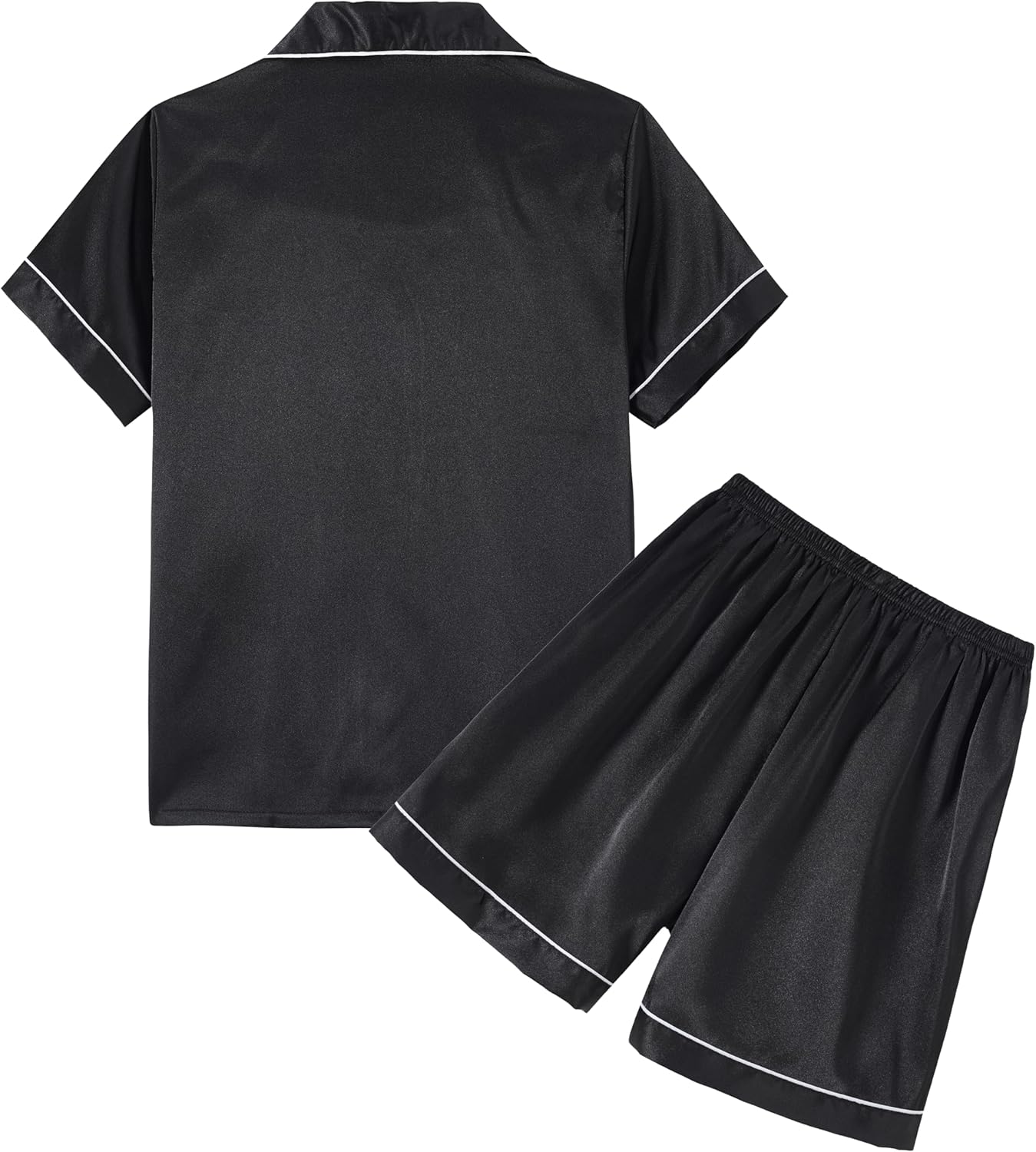 Unisex Kids Boys and Girls Pajama Sets Summer Short Sleeve With Shorts Sleepwear Silky Button Down Loungewear - Image 2